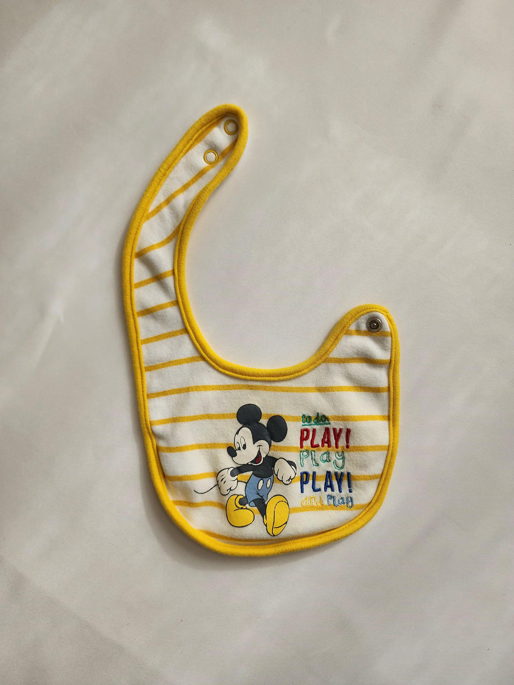Bavoir bébé Disney Mickey – À pression, coton doux