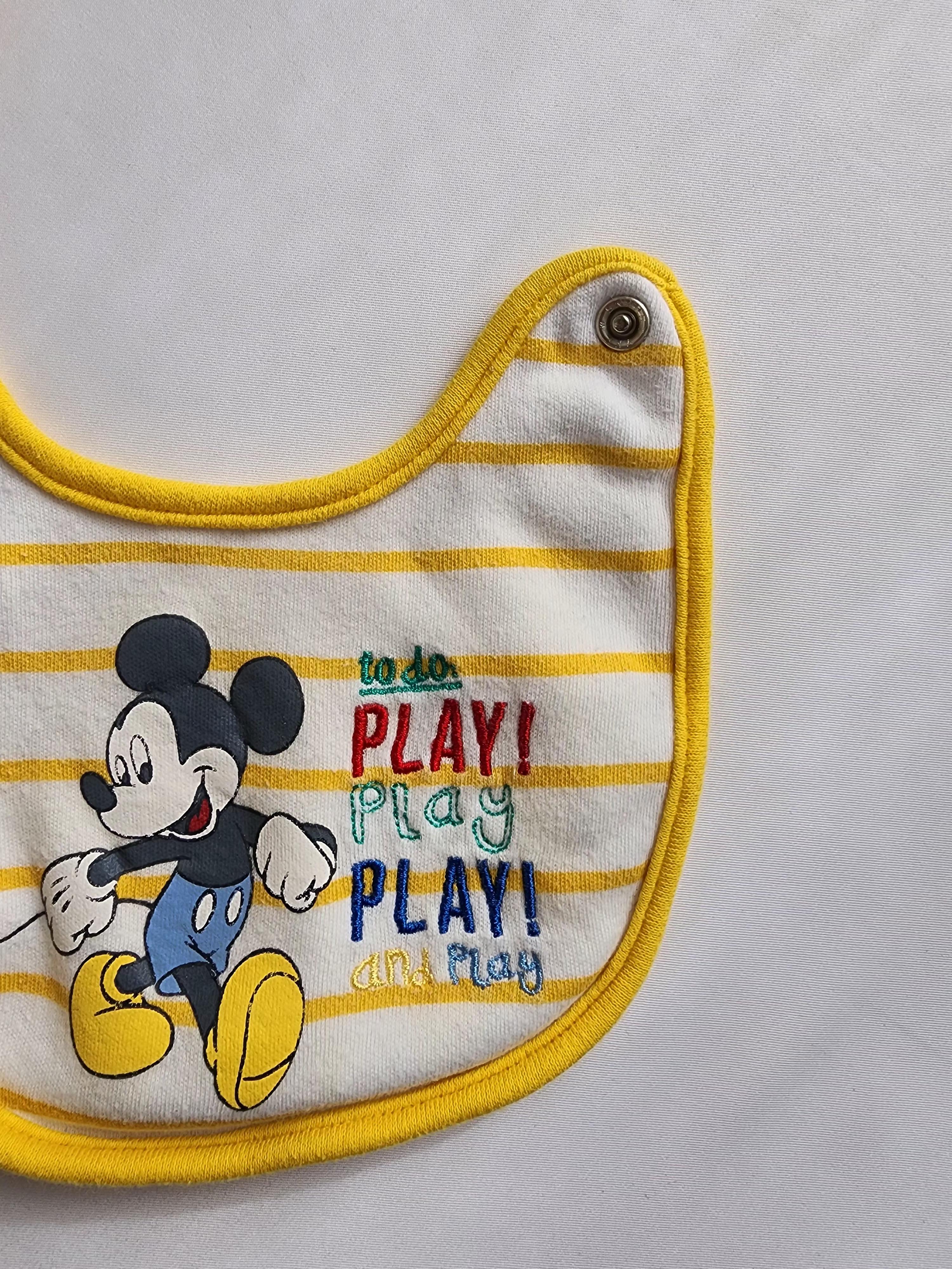 Bavoir bébé Disney Mickey – À pression, coton doux