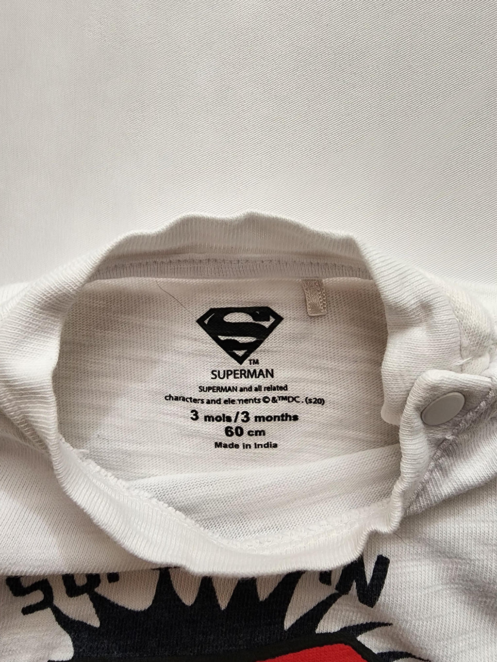 Pull léger Superman 100 % coton – 3 mois – Très bon état