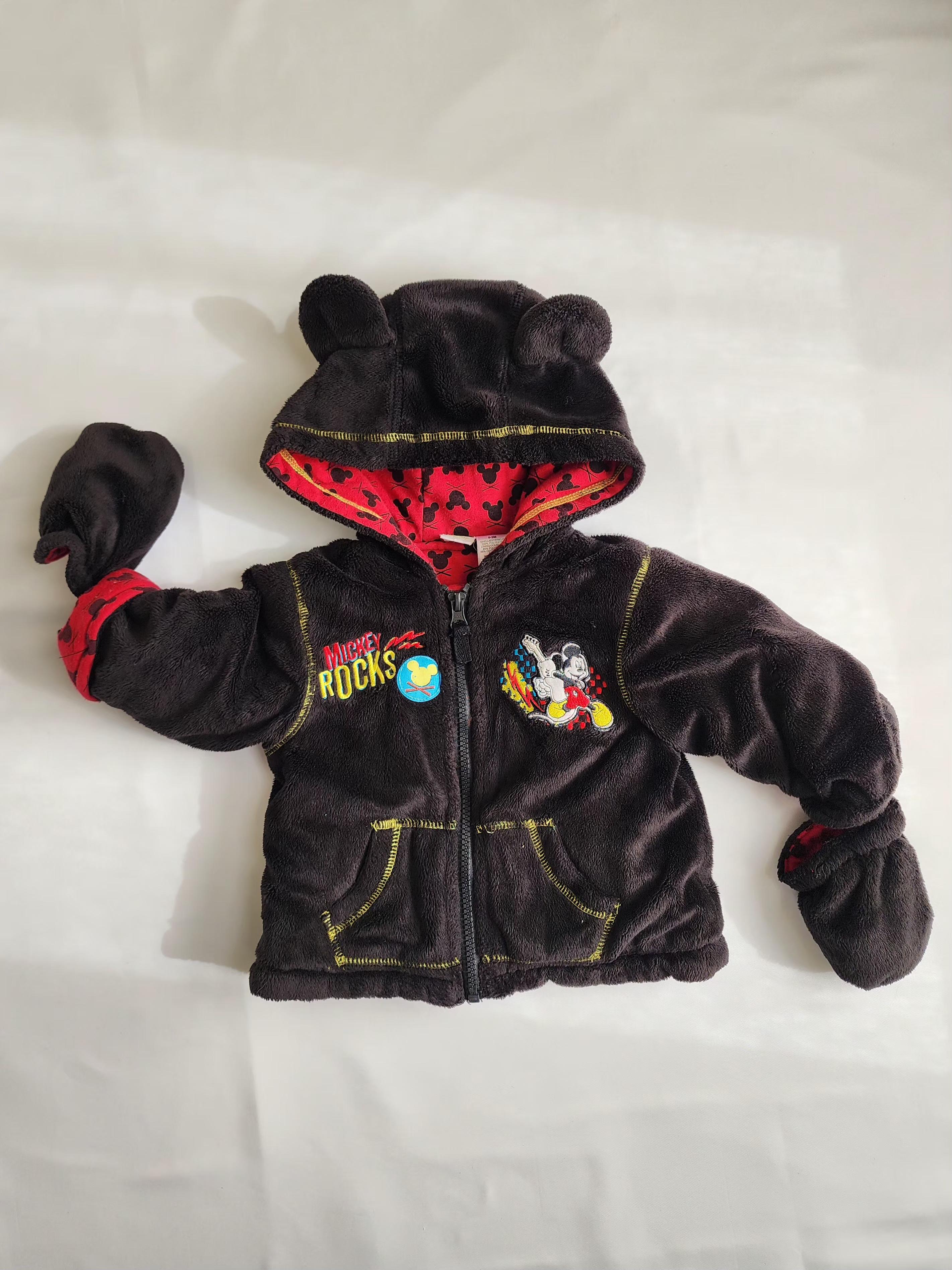 Veste/blouson épais à capuche Mickey Rock – Disney Baby – 0-3 mois – Bon état