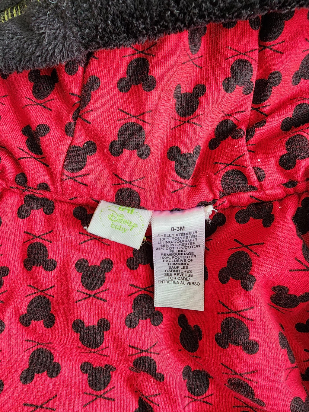Veste/blouson épais à capuche Mickey Rock – Disney Baby – 0-3 mois – Bon état