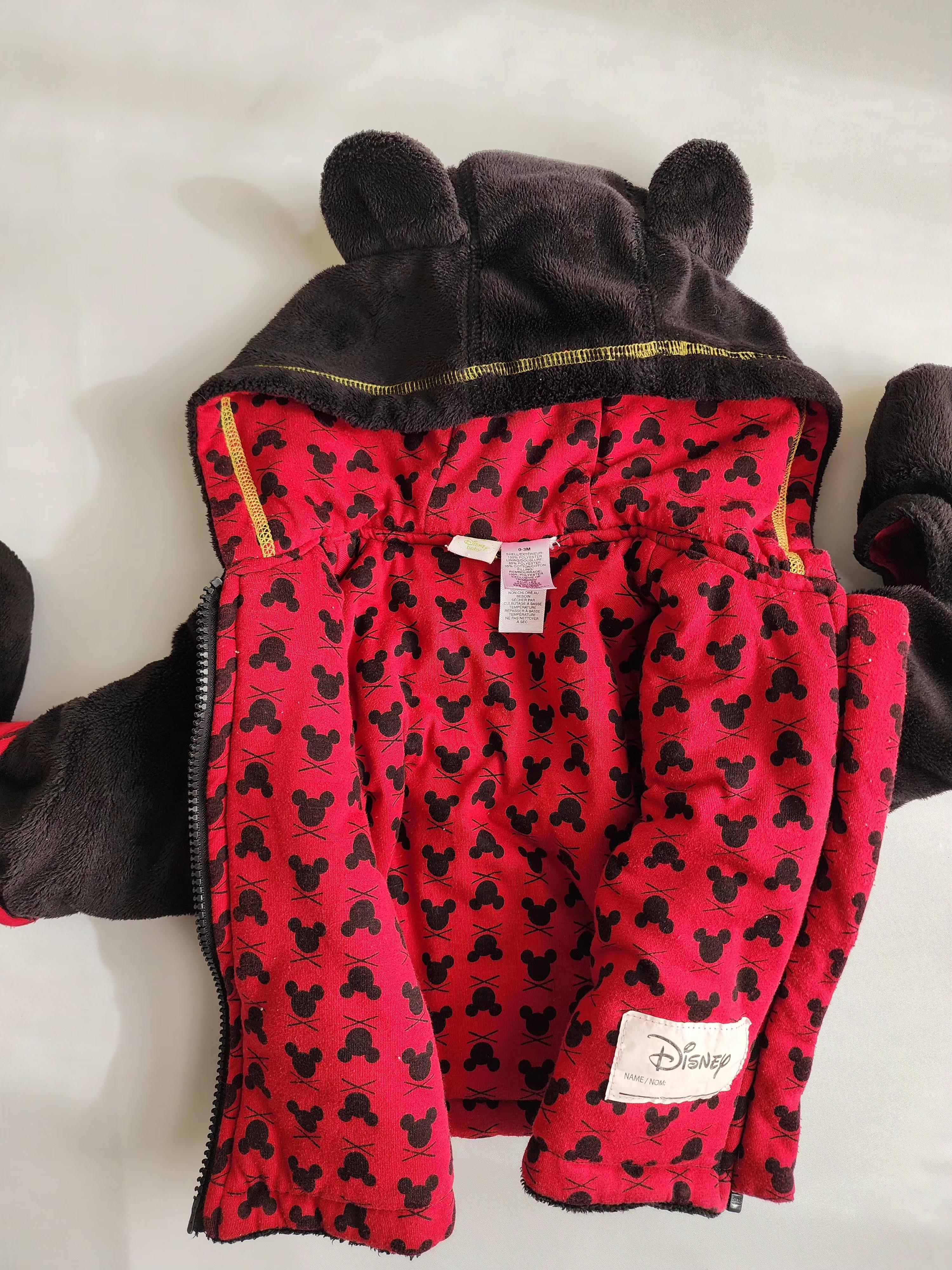 Veste/blouson épais à capuche Mickey Rock – Disney Baby – 0-3 mois – Bon état