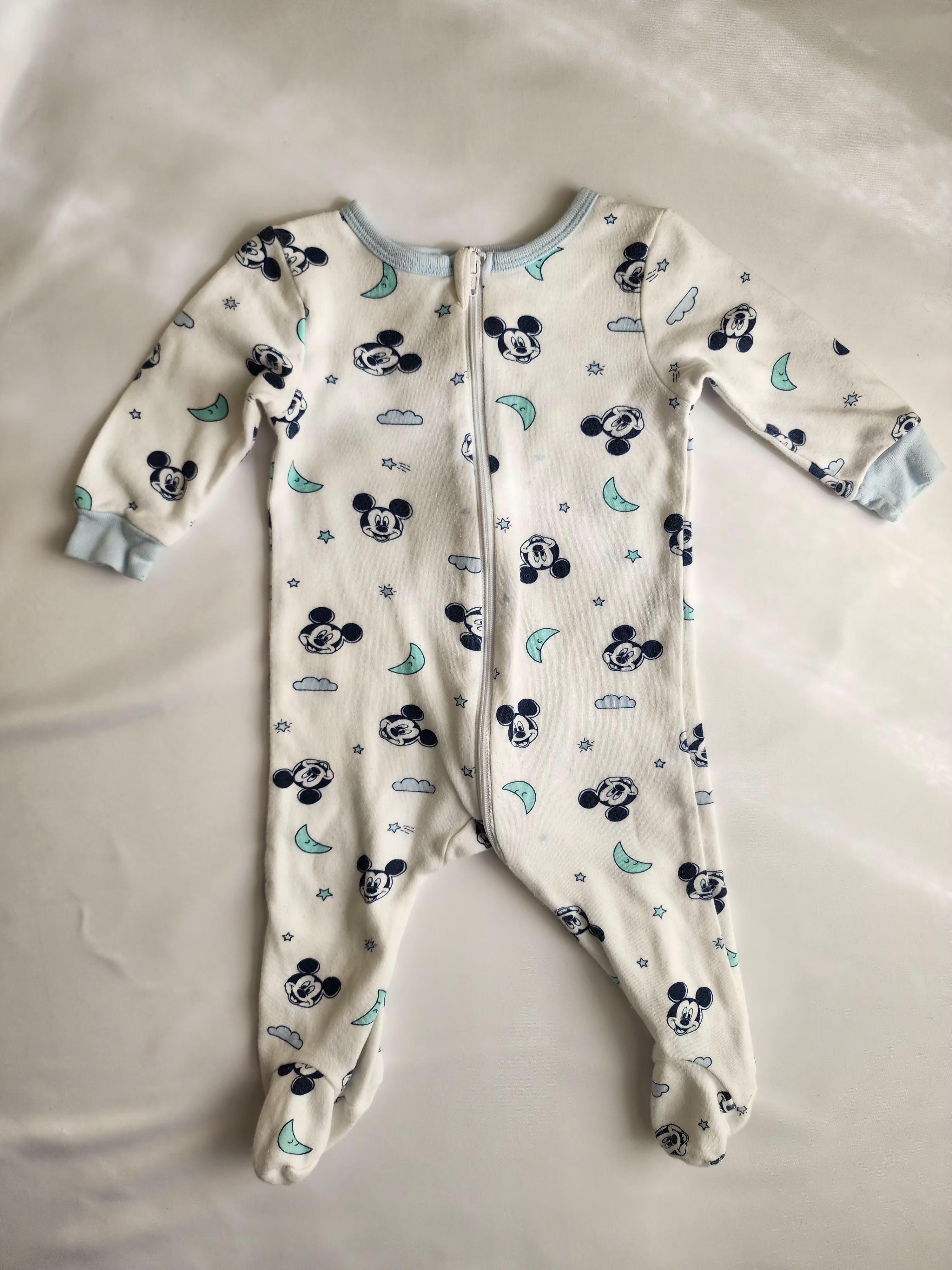 Pyjama à zip Disney Baby Mickey – 3-6 mois – bon état