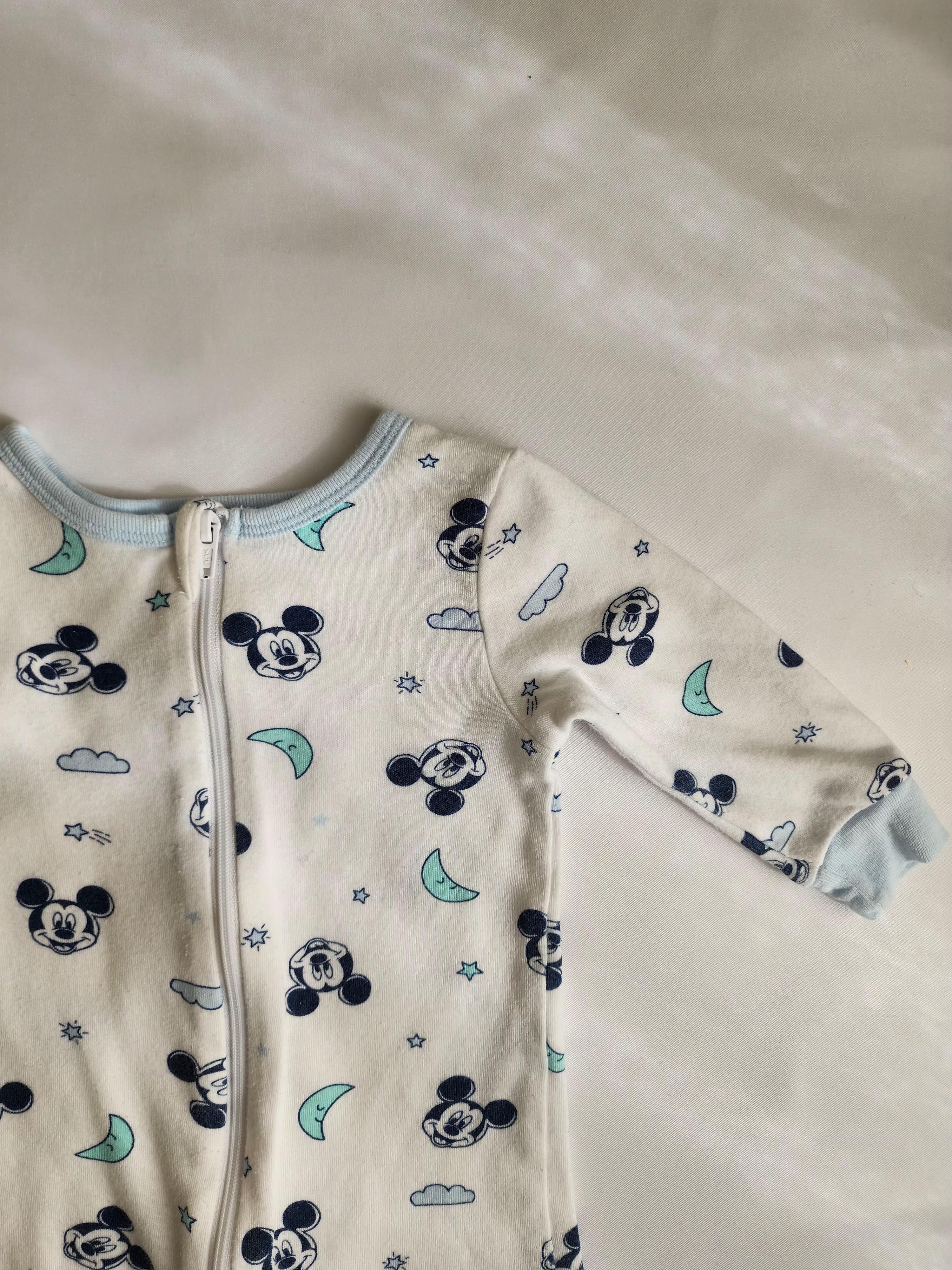 Pyjama à zip Disney Baby Mickey – 3-6 mois – bon état
