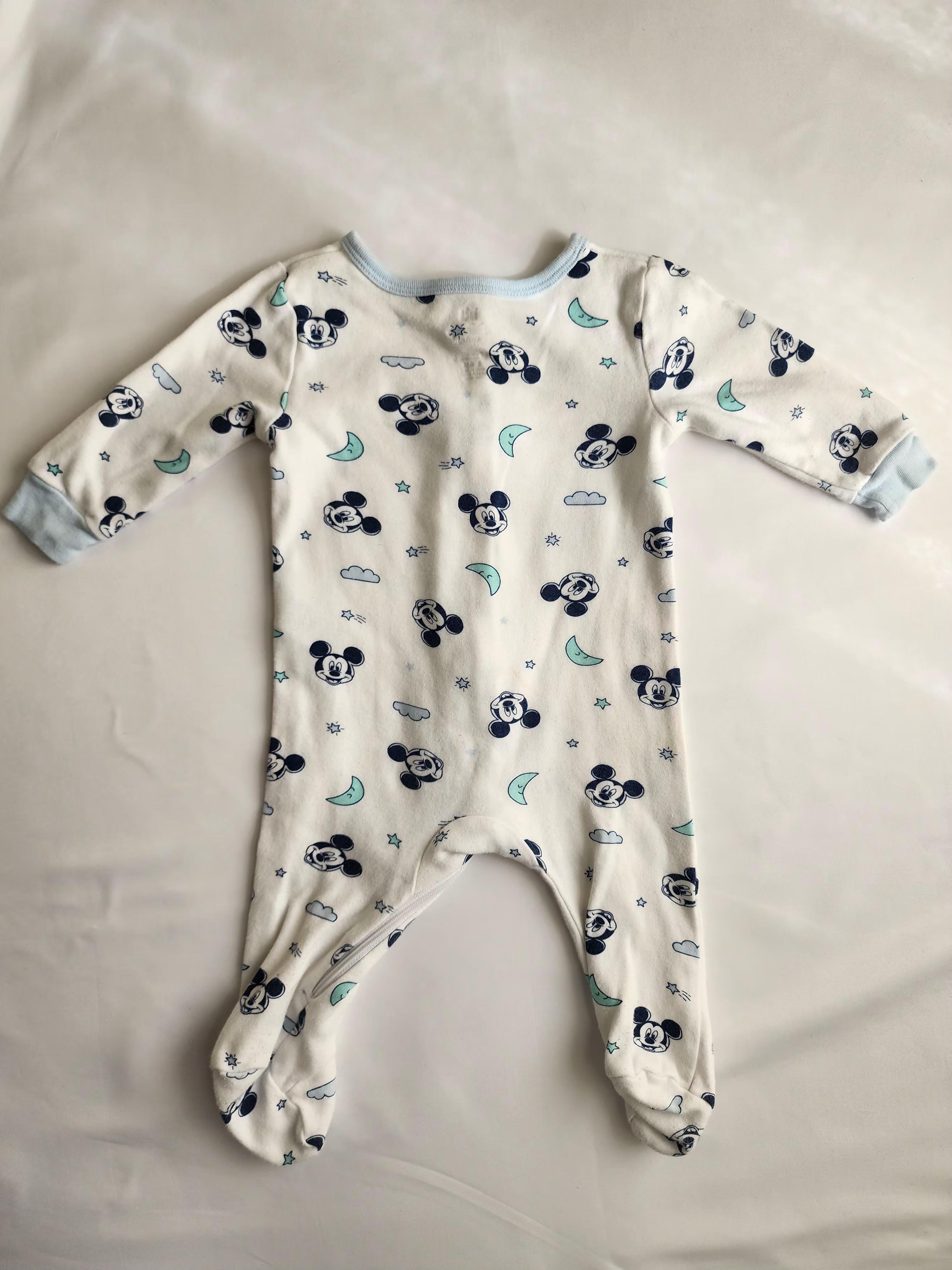 Pyjama à zip Disney Baby Mickey – 3-6 mois – bon état