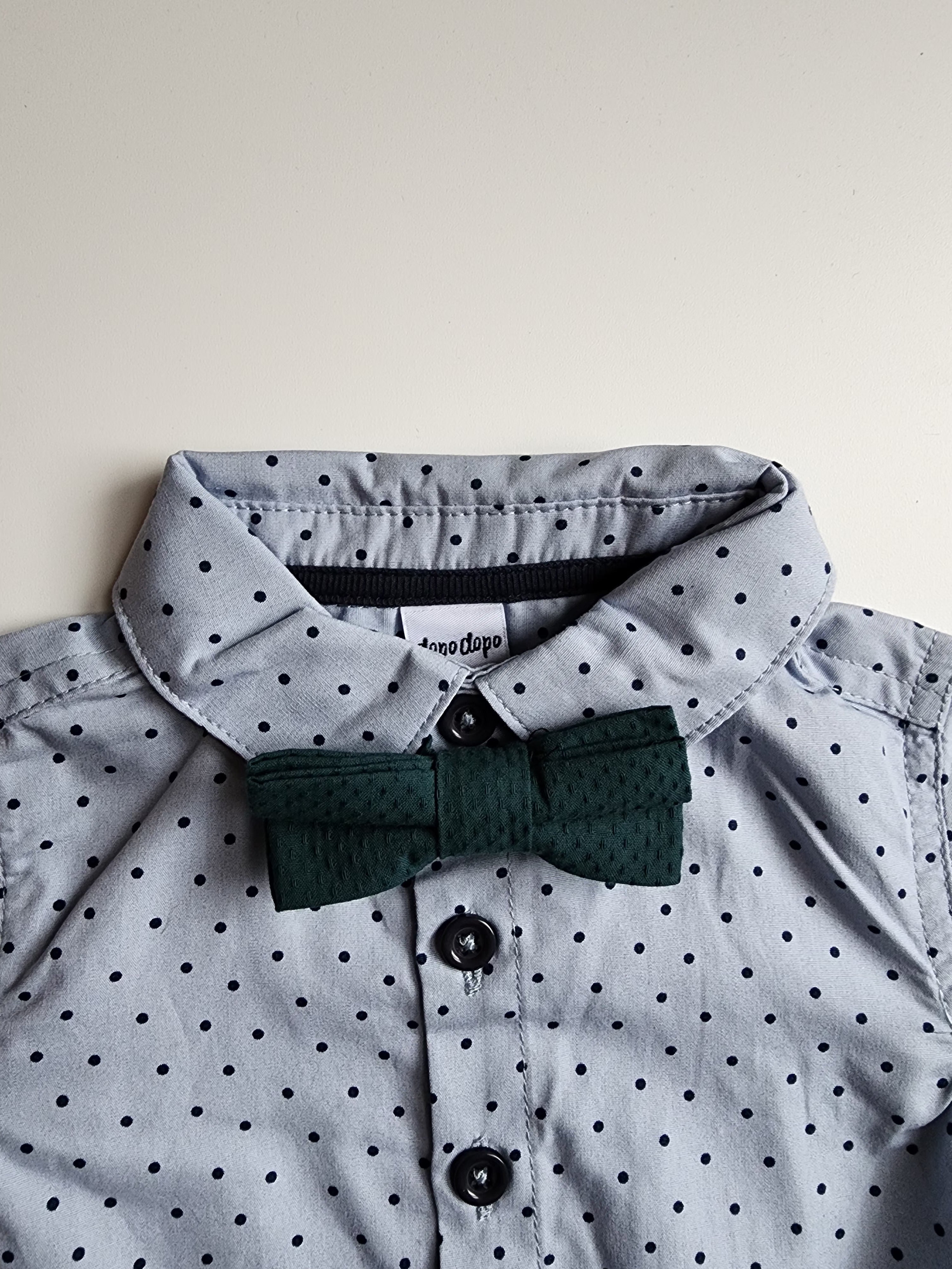 Chemise-body Dopo Dop nœud papillon détachable – 4/6 mois (68 cm) – Très bon état