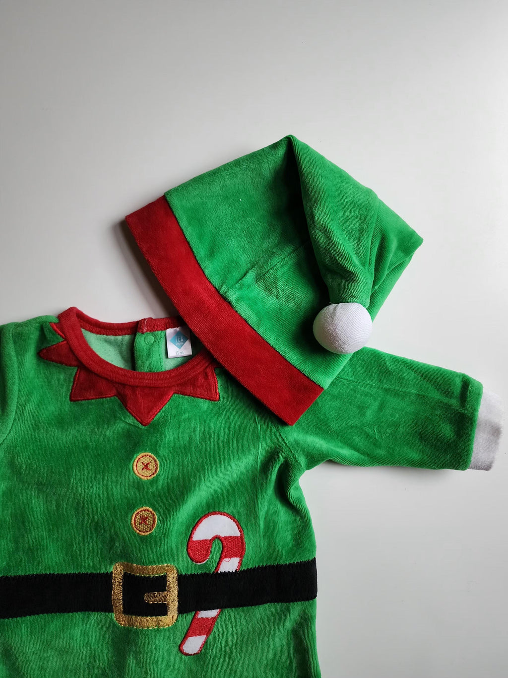 Pyjama velours avec bonnet TEX – 6 mois – Très bon état