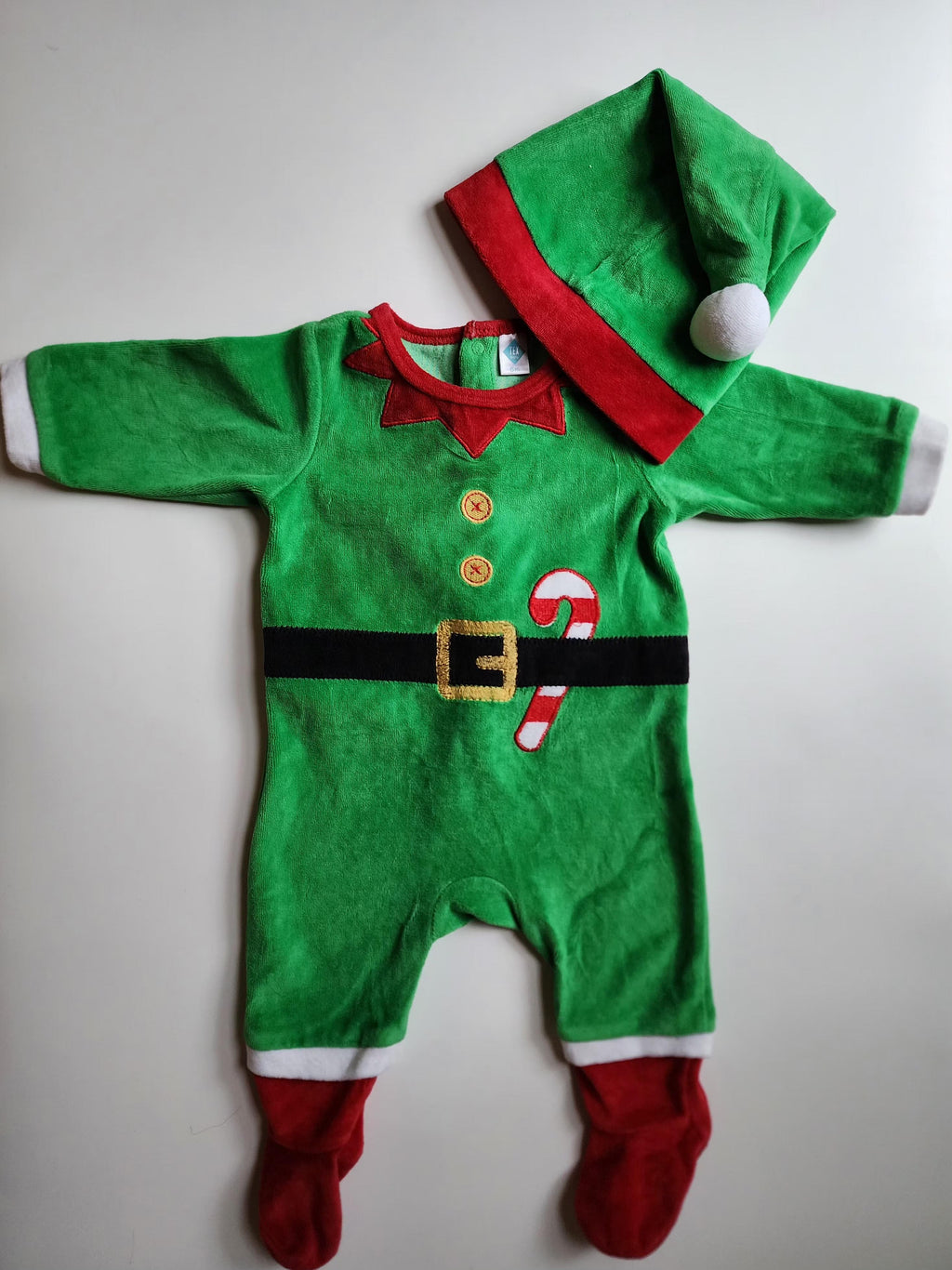 Pyjama velours avec bonnet TEX – 6 mois – Très bon état