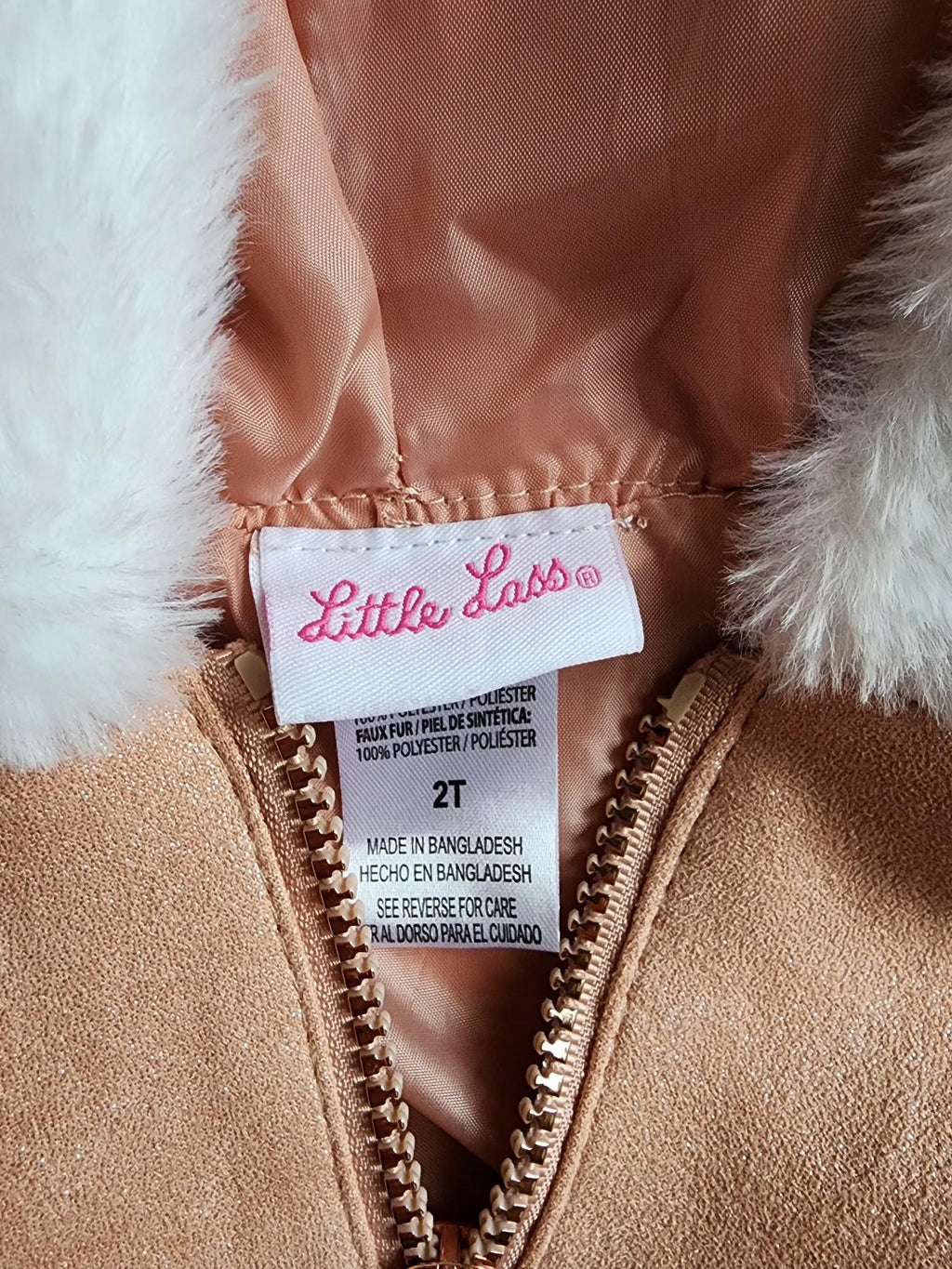 Manteau Little Lass – 2 ans – Rose clair pailleté – Très bon état