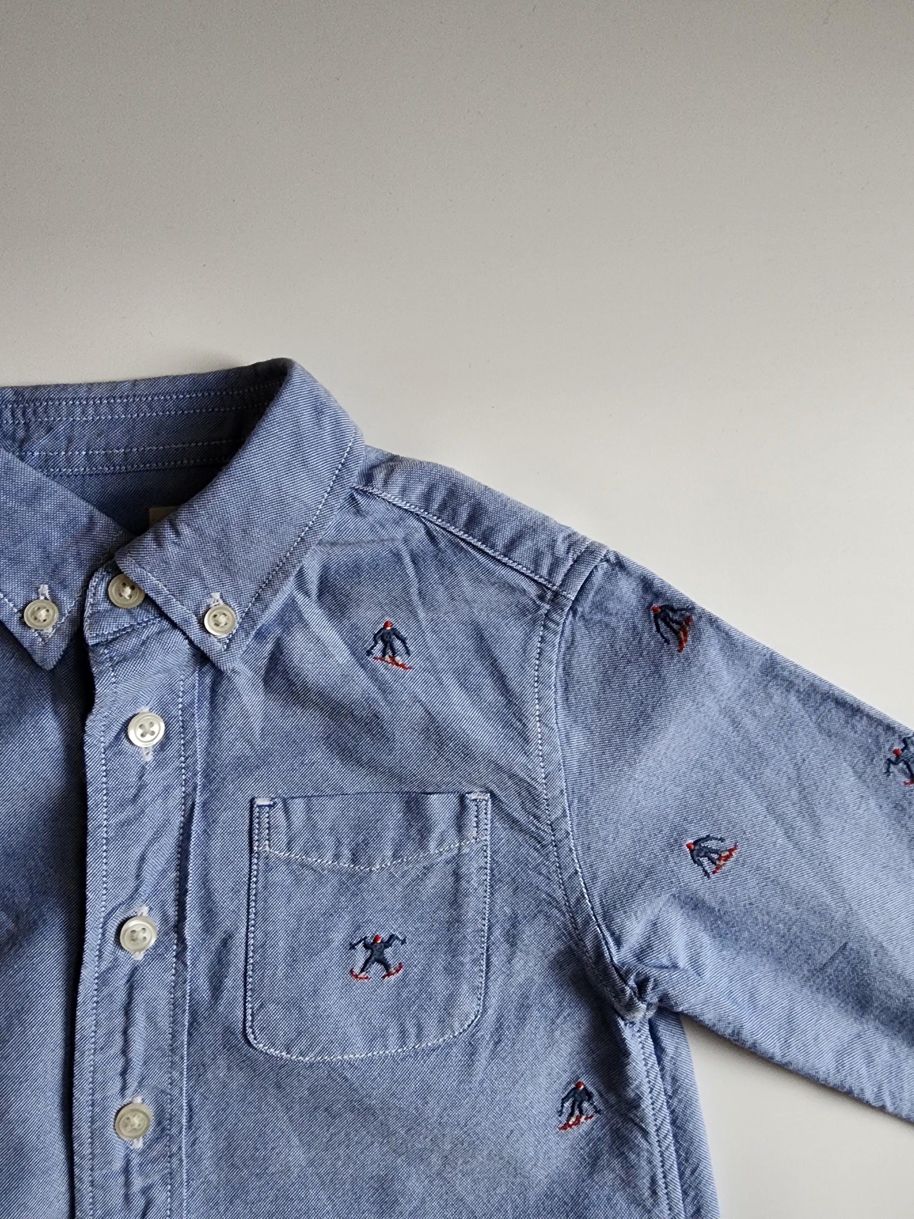 Chemise Crewcuts 100% coton – 3 ans – Motifs skieurs – Très bon état