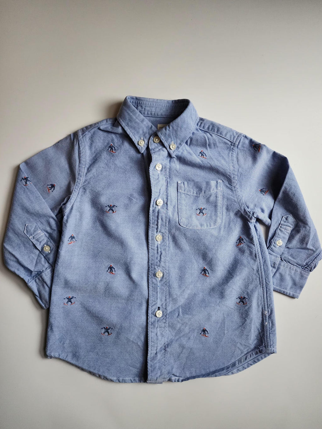 Chemise Crewcuts 100% coton – 3 ans – Motifs skieurs – Très bon état