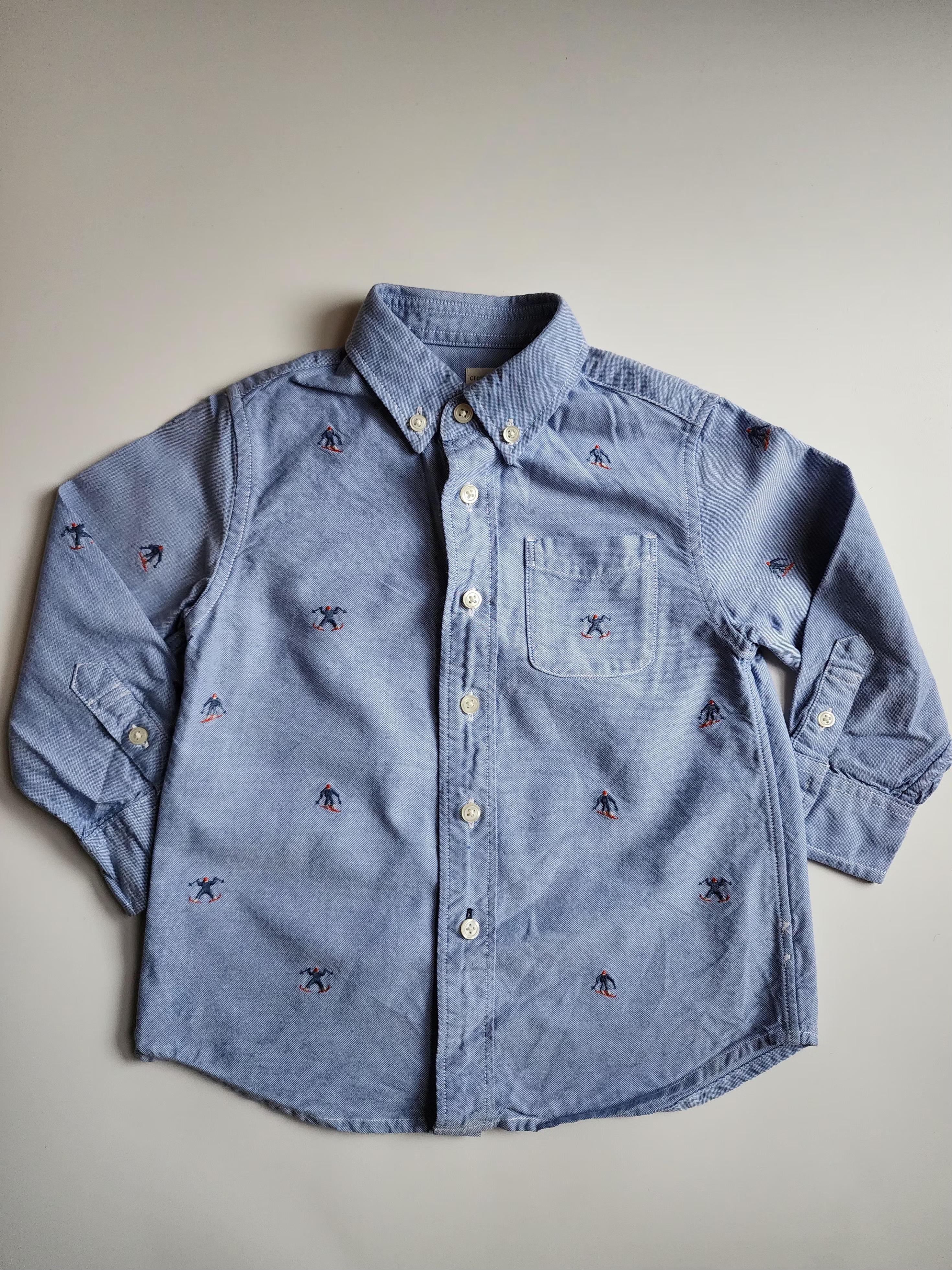 Chemise Crewcuts 100% coton – 3 ans – Motifs skieurs – Très bon état