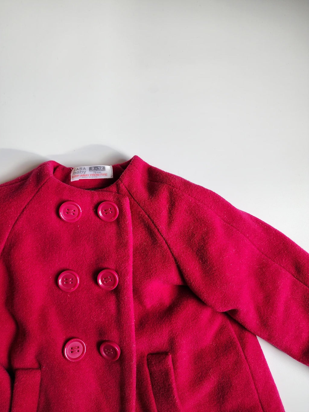 Manteau vintage Zara Baby – 9/12 mois – 80% laine – Très bon état