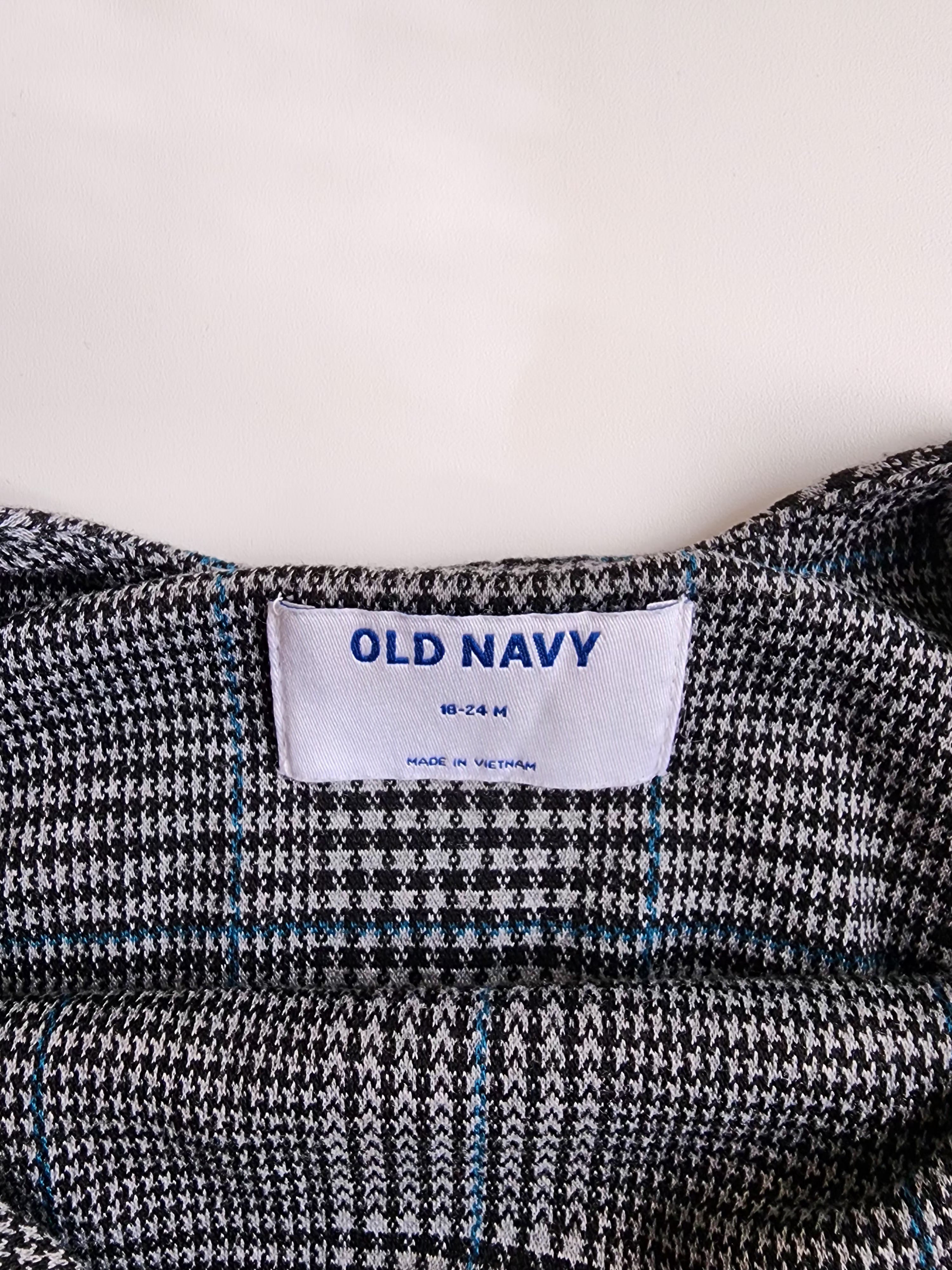 Robe Old Navy – Pied-de-poule doublée – 18/24 mois – Très bon état