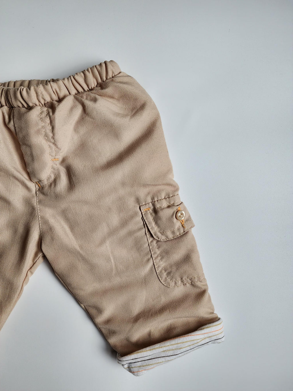 Pantalon bébé – 3-6 mois – Beige – 100 % polyester – Très bon état