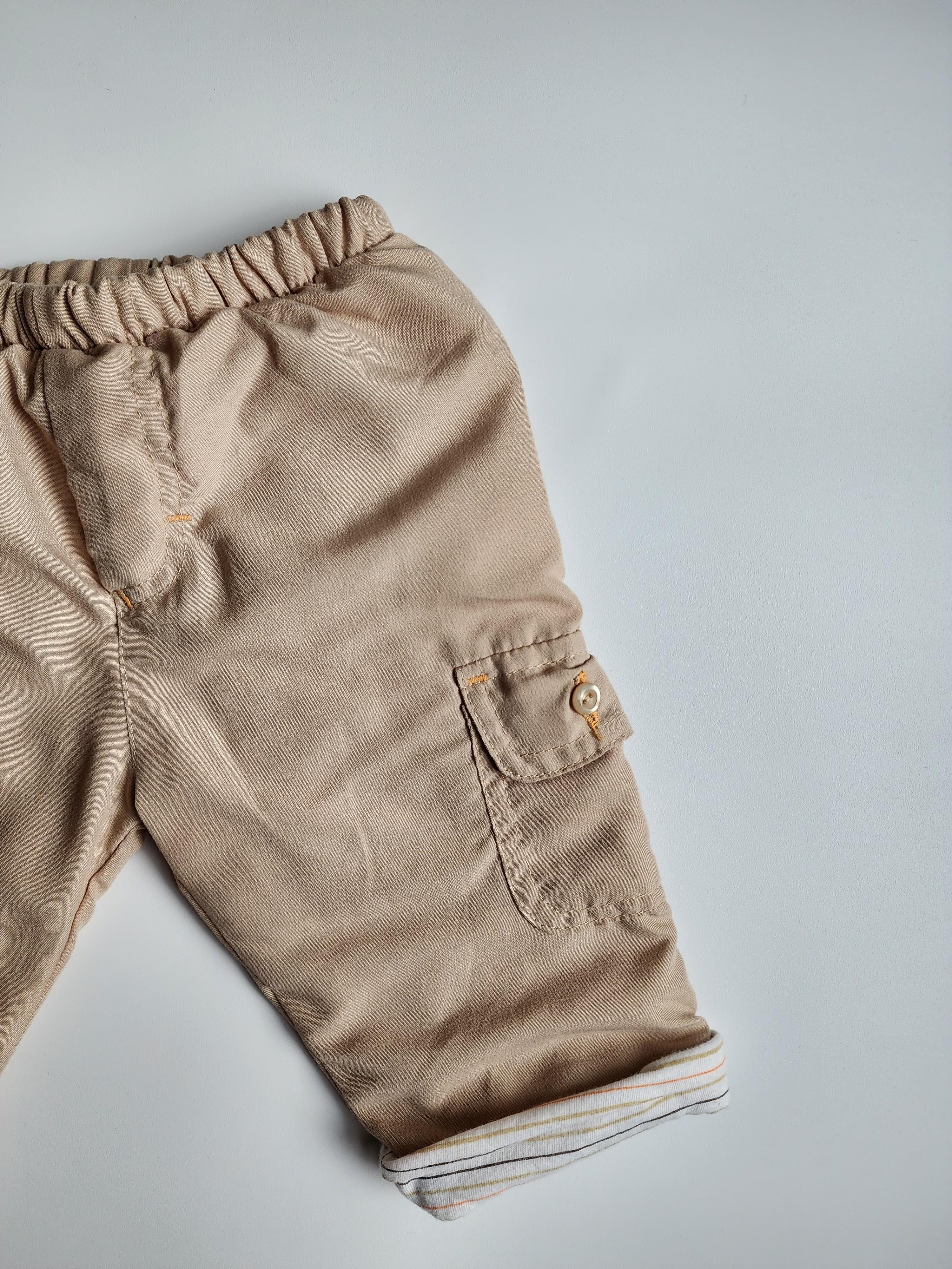 Pantalon bébé – 3-6 mois – Beige – 100 % polyester – Très bon état