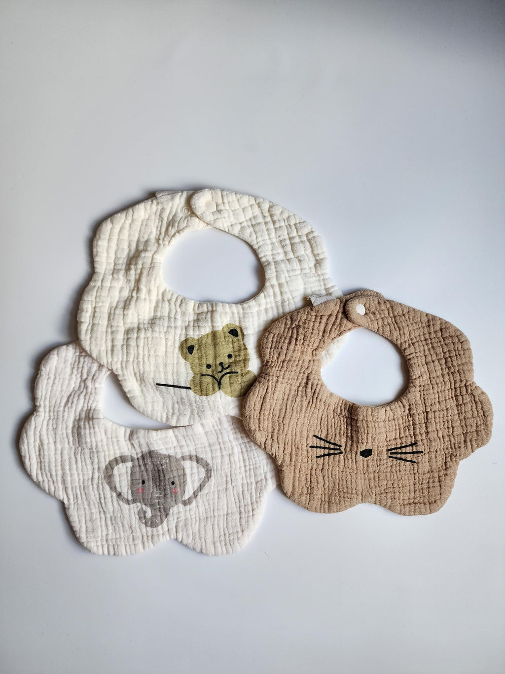 Lot de 3 bavoirs – 100 % coton muslin – Très bon état