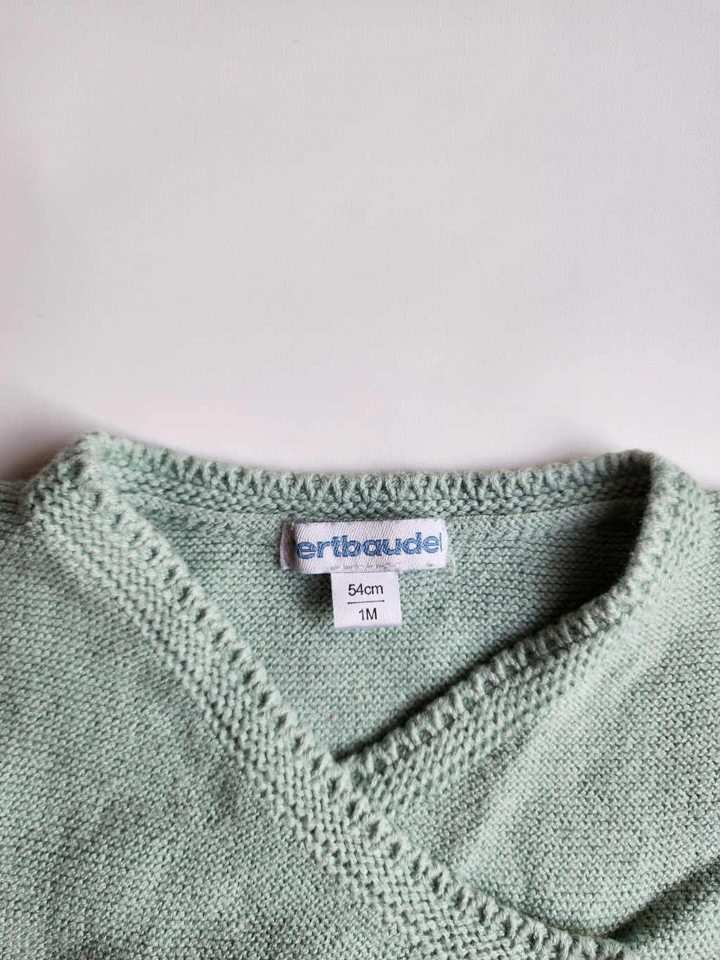 Gilet Vertbaudet – 1 mois – Tricot vert – Bon état