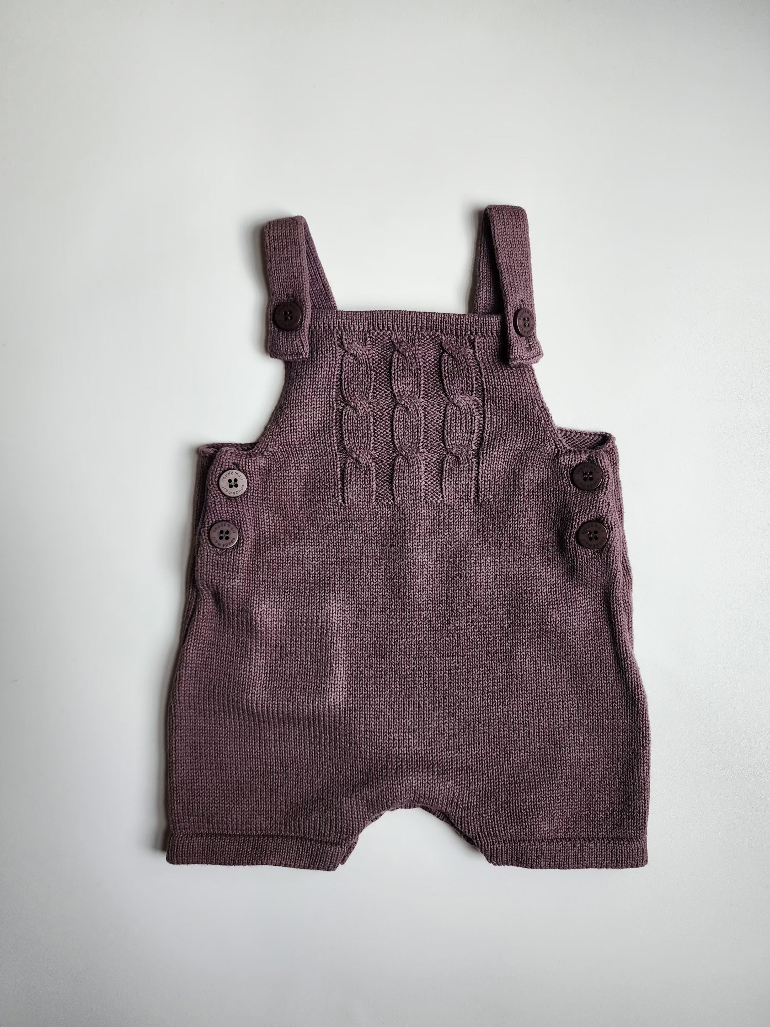Salopette tricot Coudémail – 1 mois – Marron – Très bon état