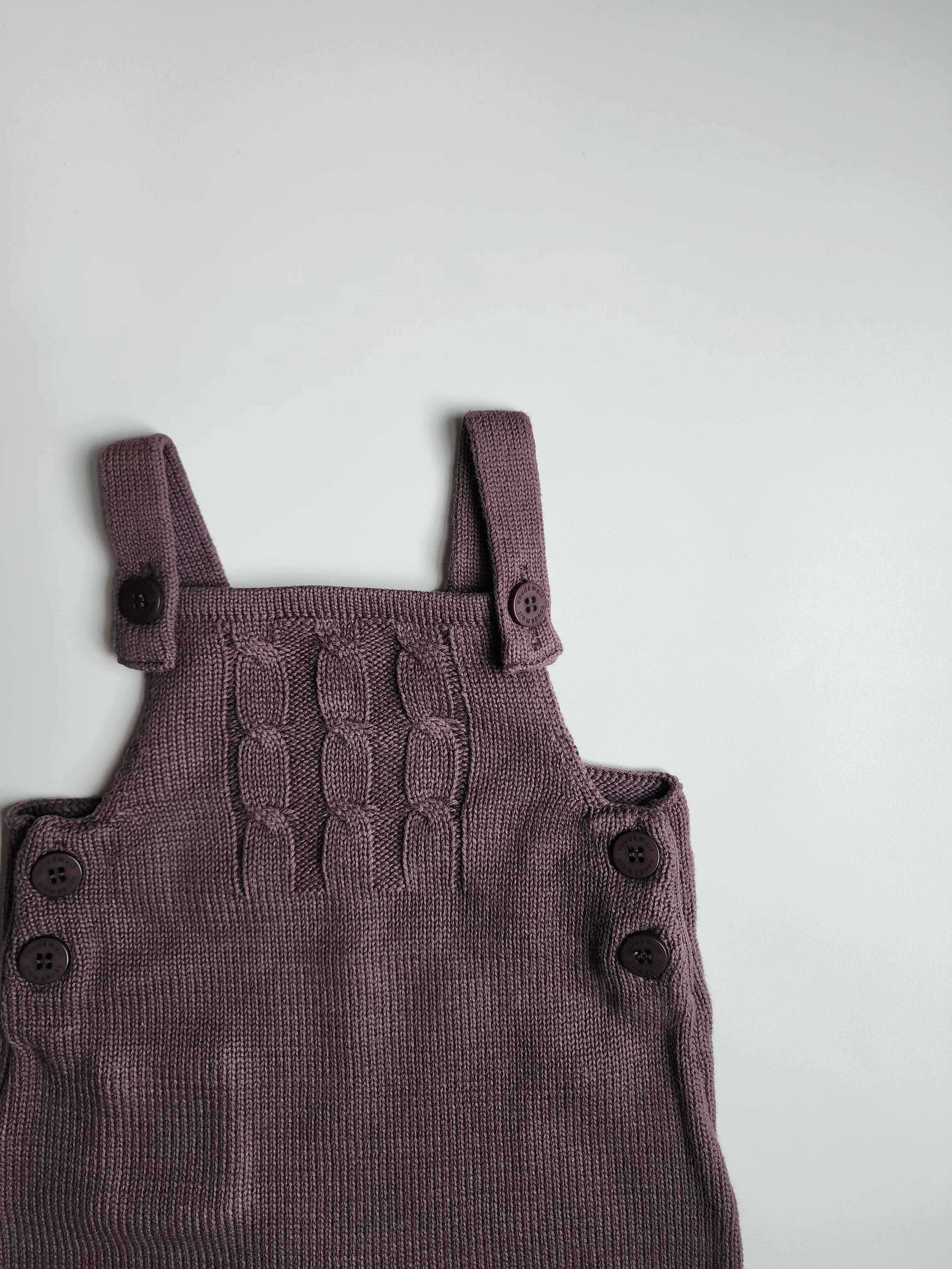 Salopette tricot Coudémail – 1 mois – Marron – Très bon état