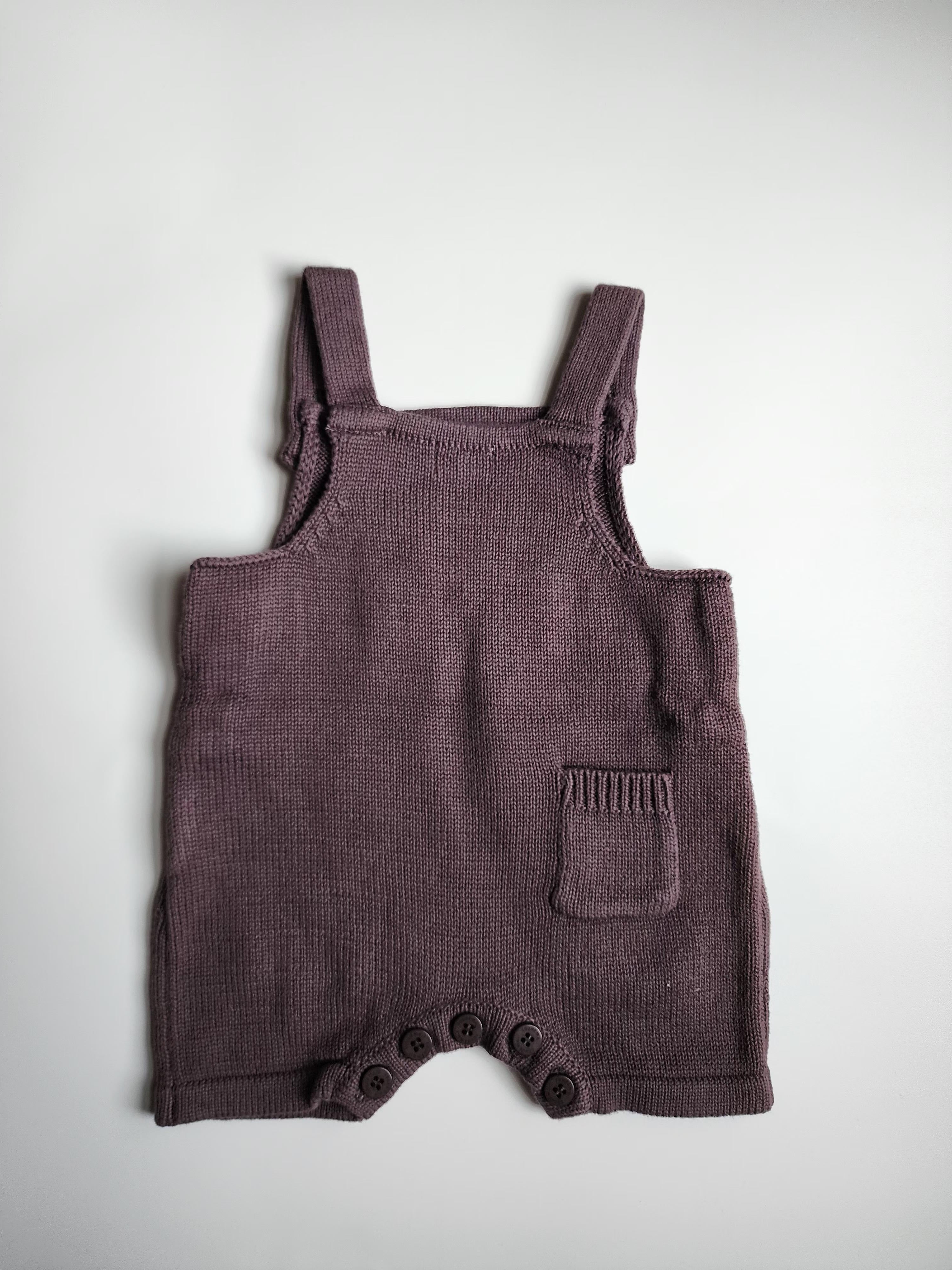 Salopette tricot Coudémail – 1 mois – Marron – Très bon état