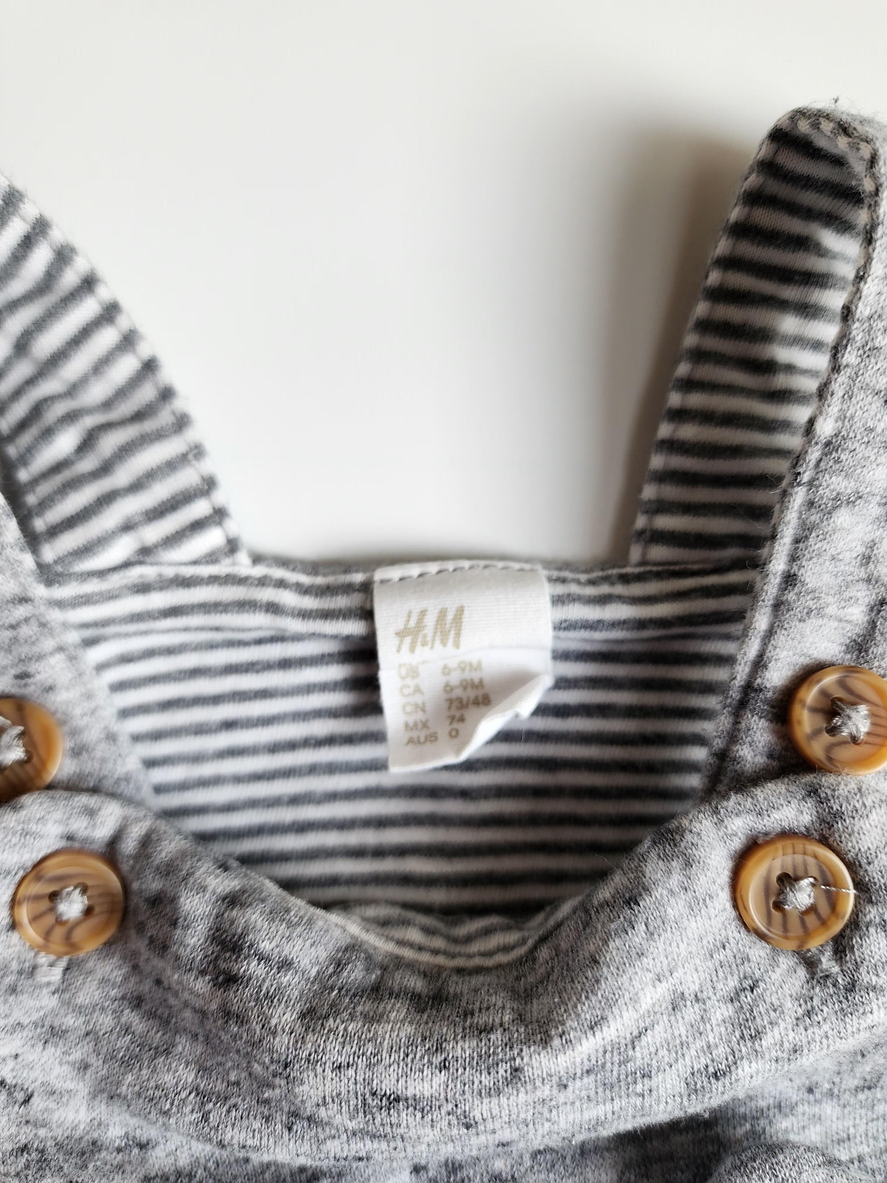 Salopette H&M – 6-9 mois – Grise – Très bon état