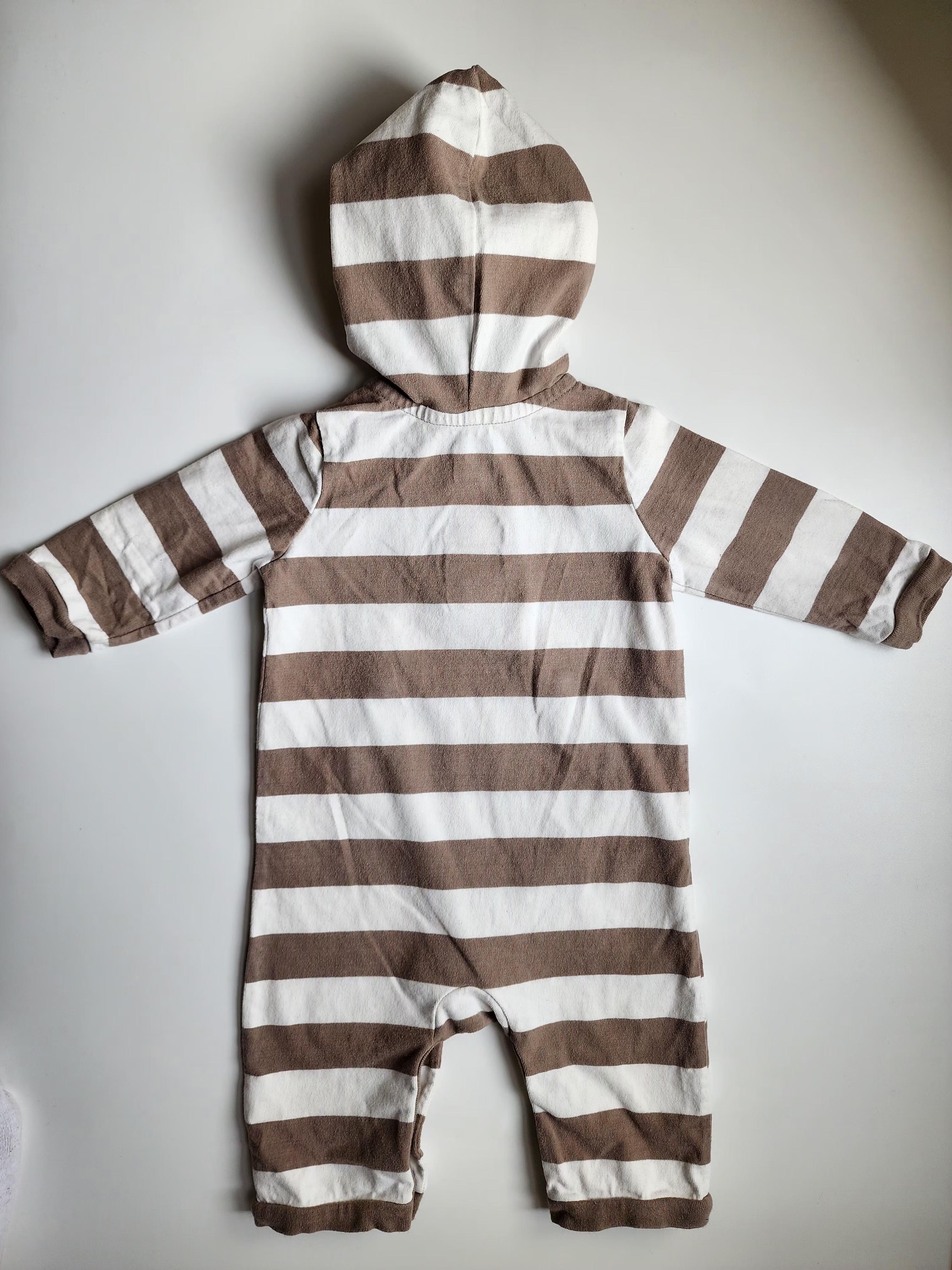 Combinaison Old Navy – 3-6 mois – Rayée marron & blanc – Très bon état