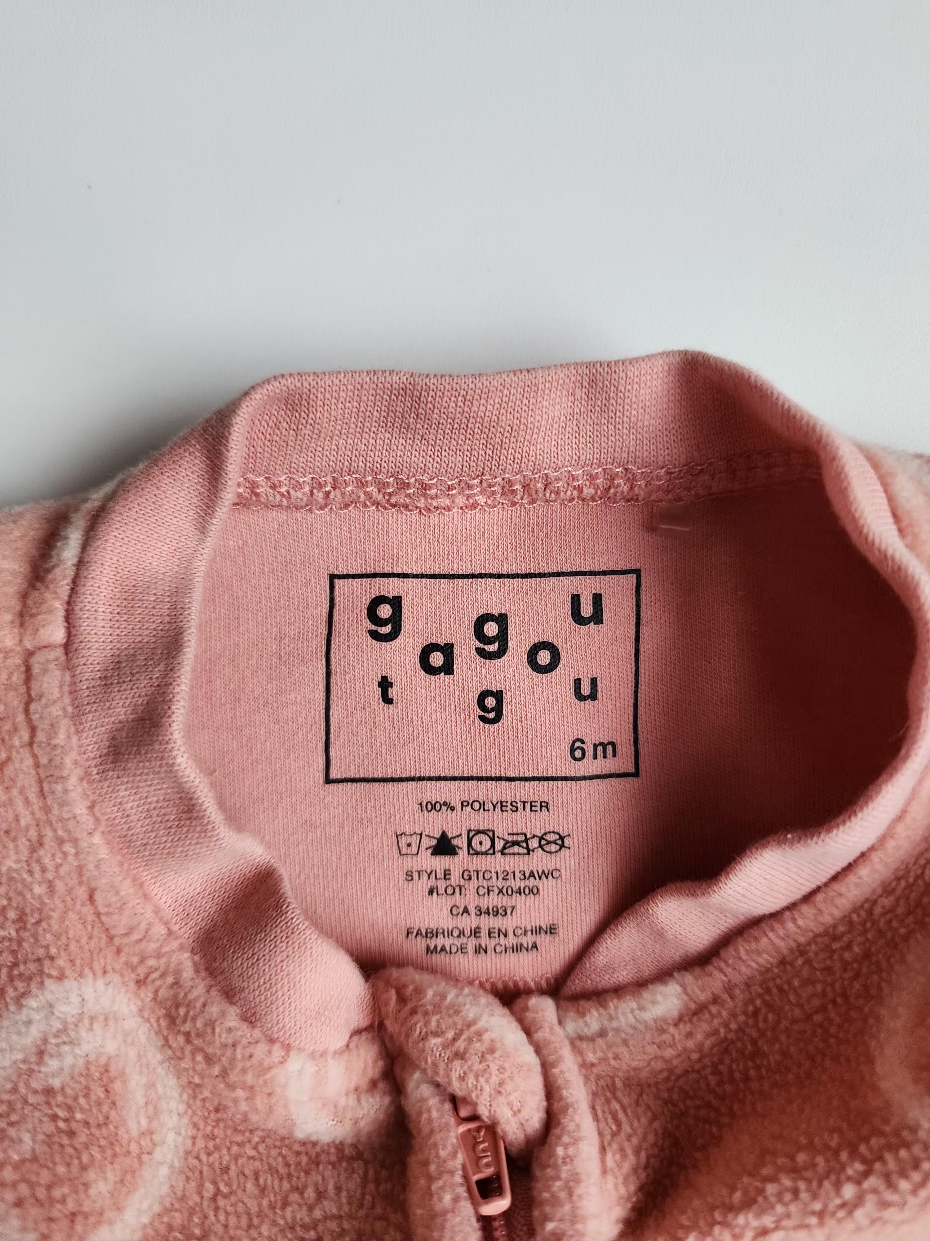 Pyjama Gagou Tagou – 6 mois – Polaire – Rose clair Smiley – Très bon état