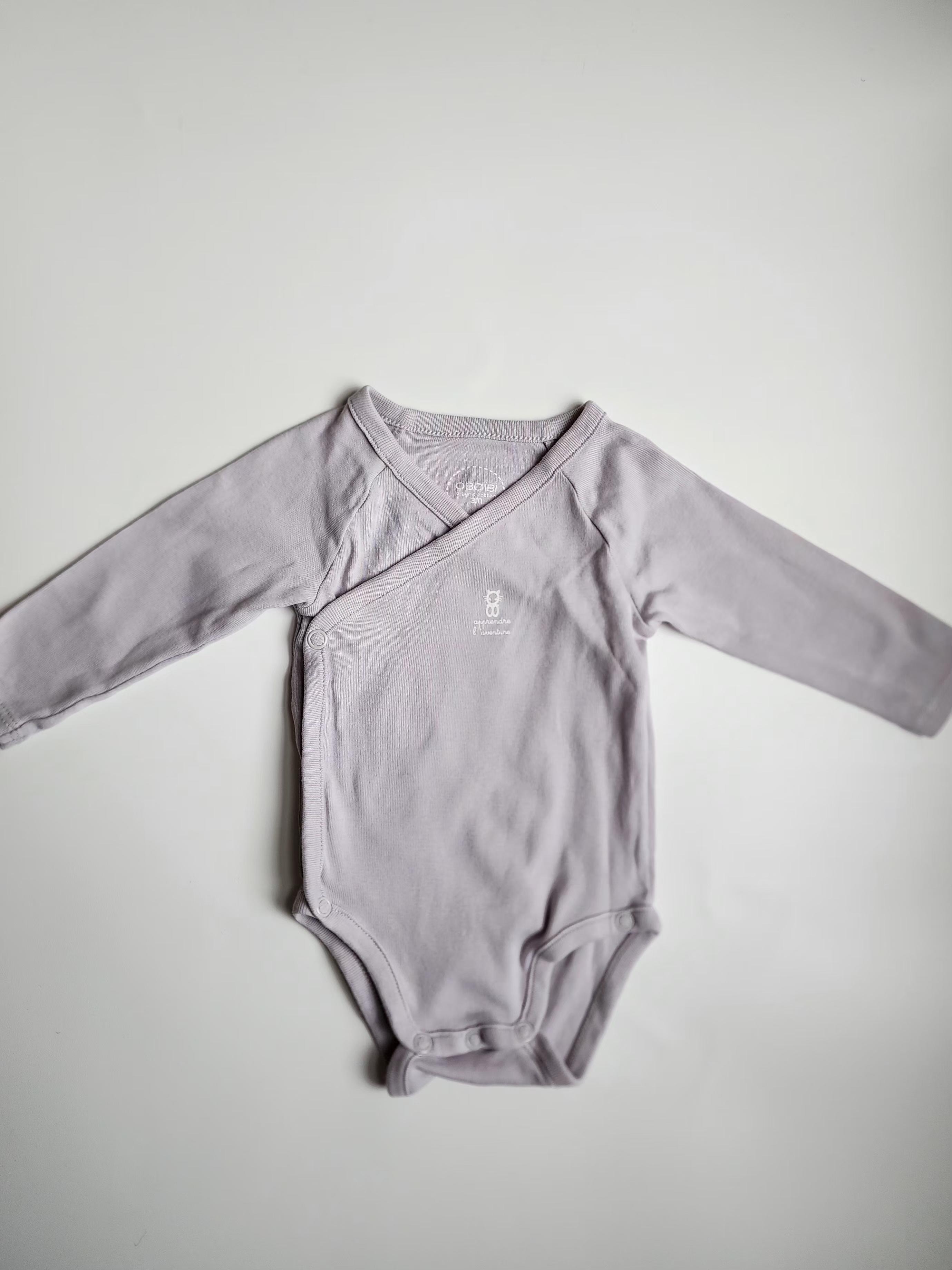 Body manches longues OBAÏBI – 3 mois – Très bon état