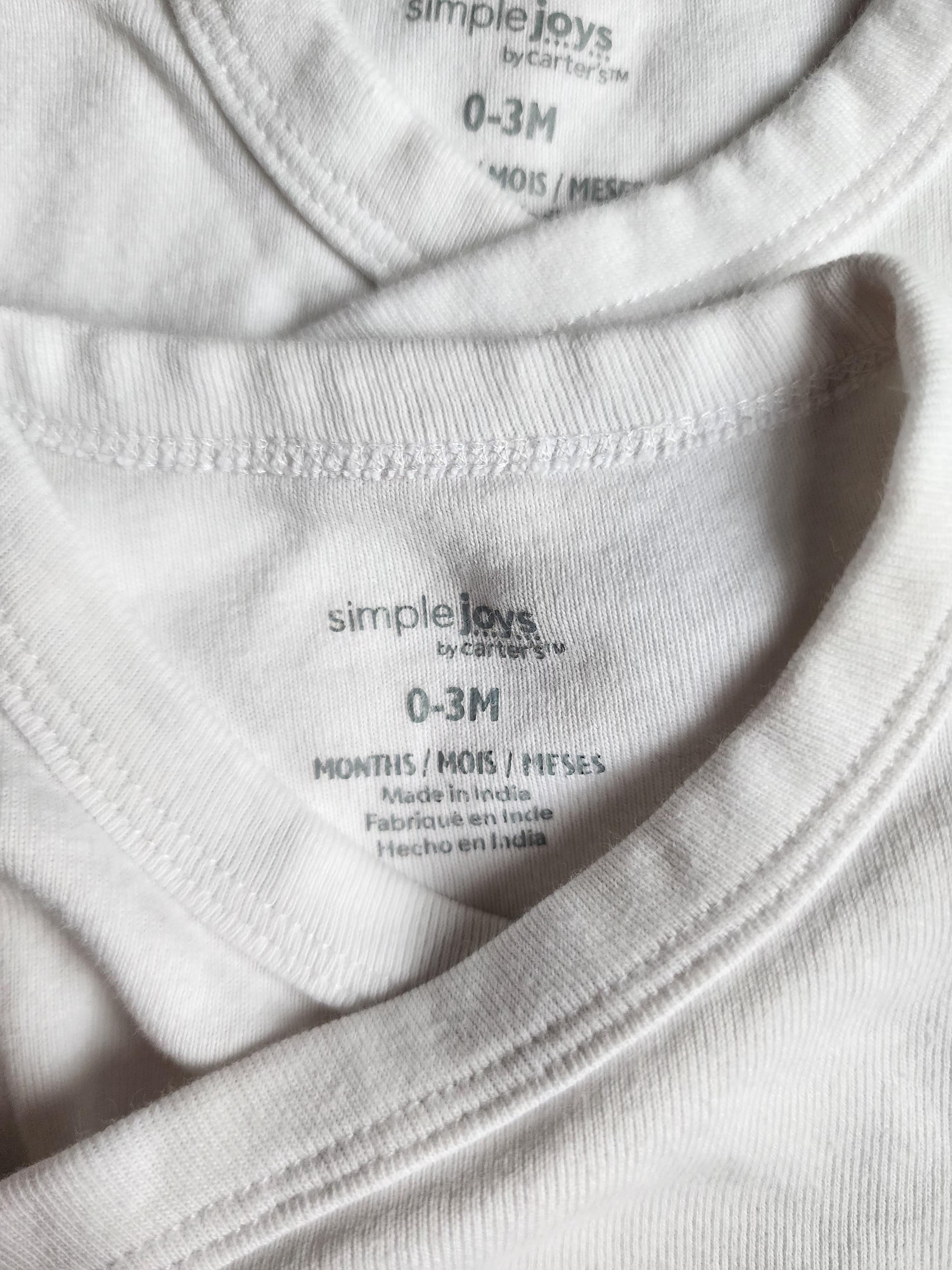 Lot de 2 bodies manches courtes Georges – 0-3 mois – Très bon état