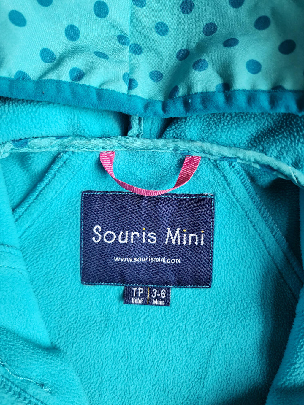 Combinaison coupe-vent Sourismini – 3–6 mois – Intérieur polaire léger – bon état