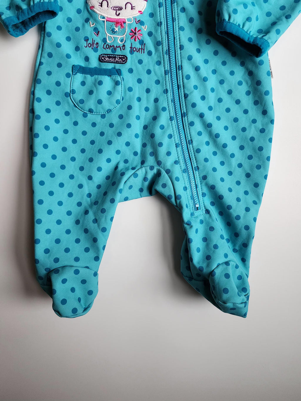 Combinaison coupe-vent Sourismini – 3–6 mois – Intérieur polaire léger – bon état