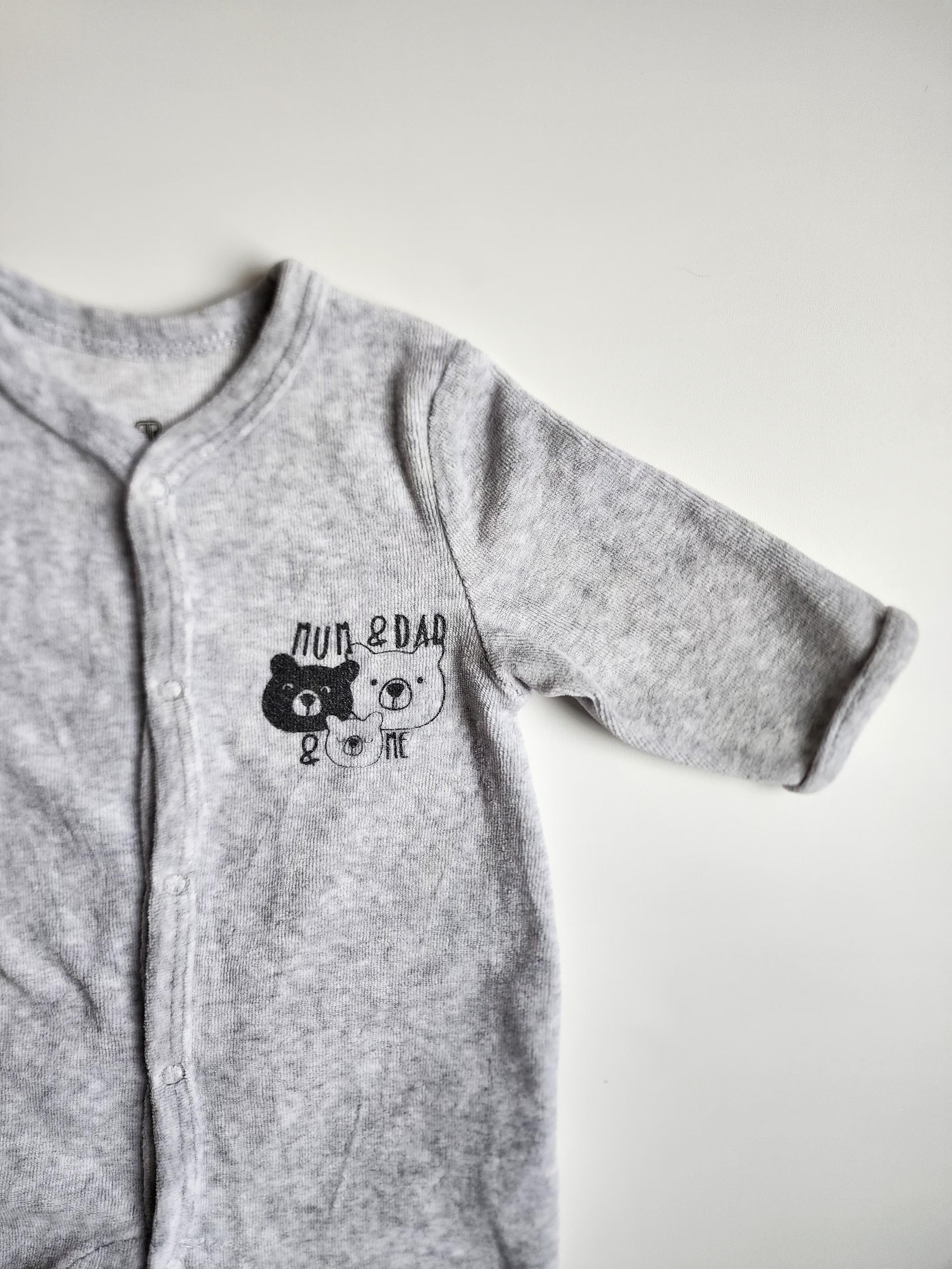Pyjama velours gris RR – 3 mois – Trés bon état