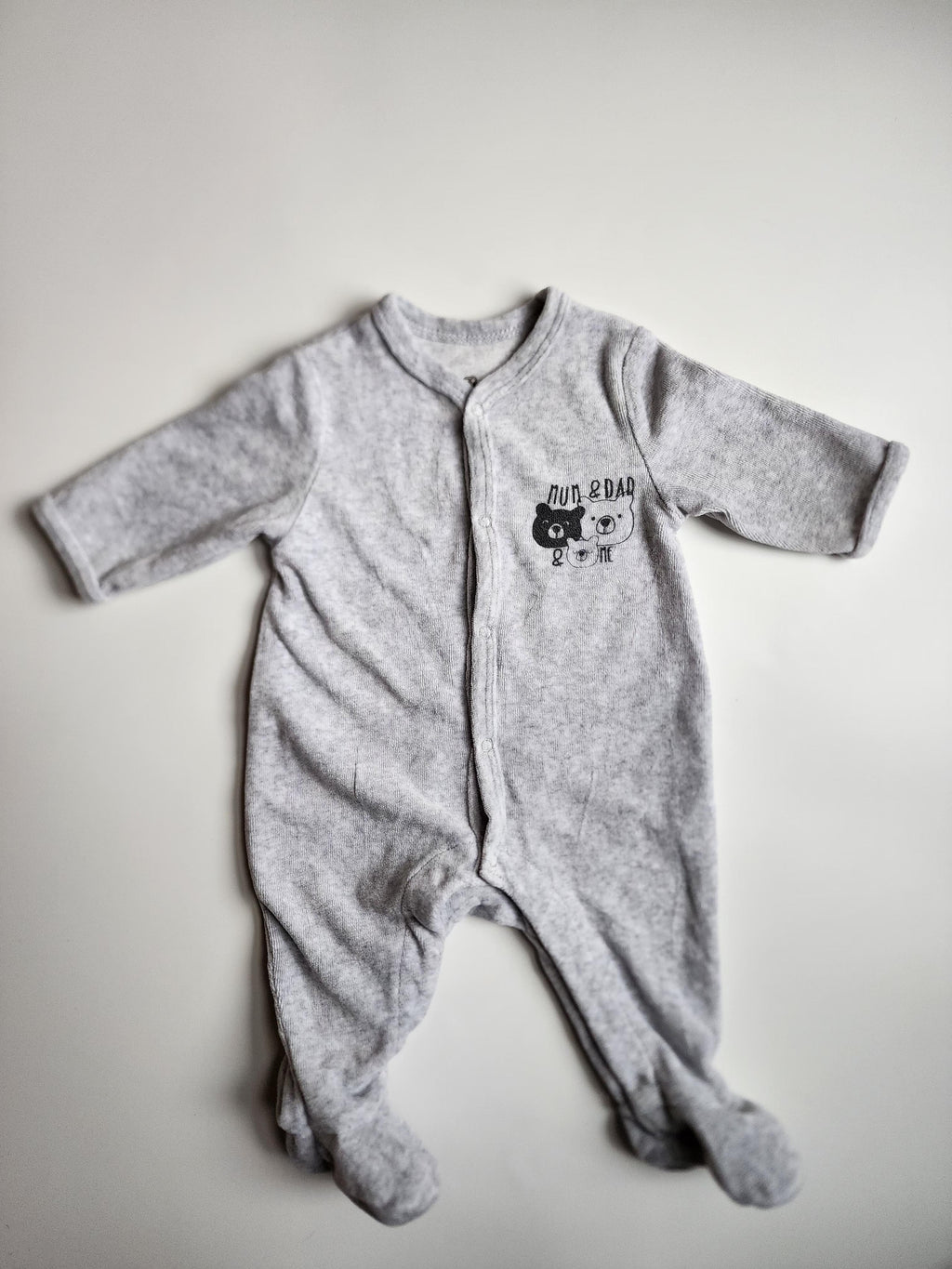 Pyjama velours gris RR – 3 mois – Trés bon état