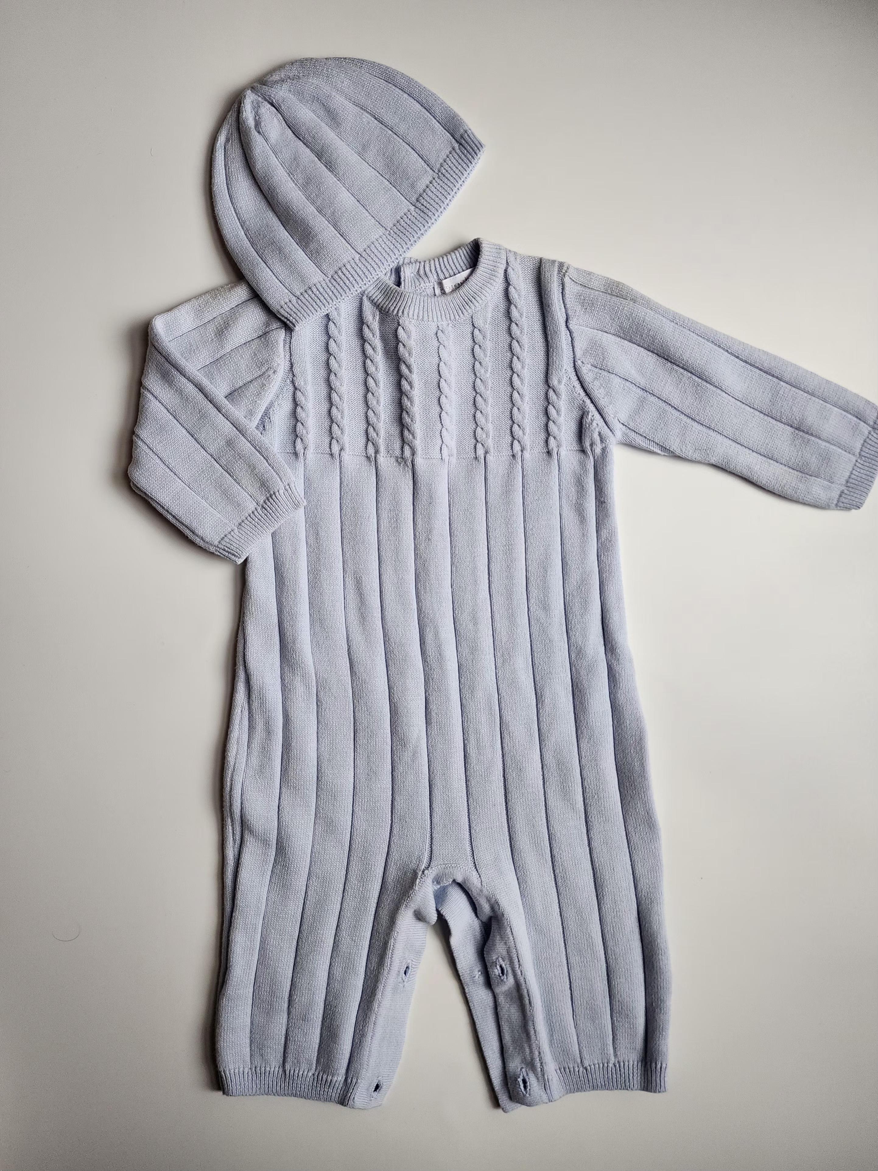 Combinaison tricot + bonnet Bluesbaby – 6 mois – État neuf