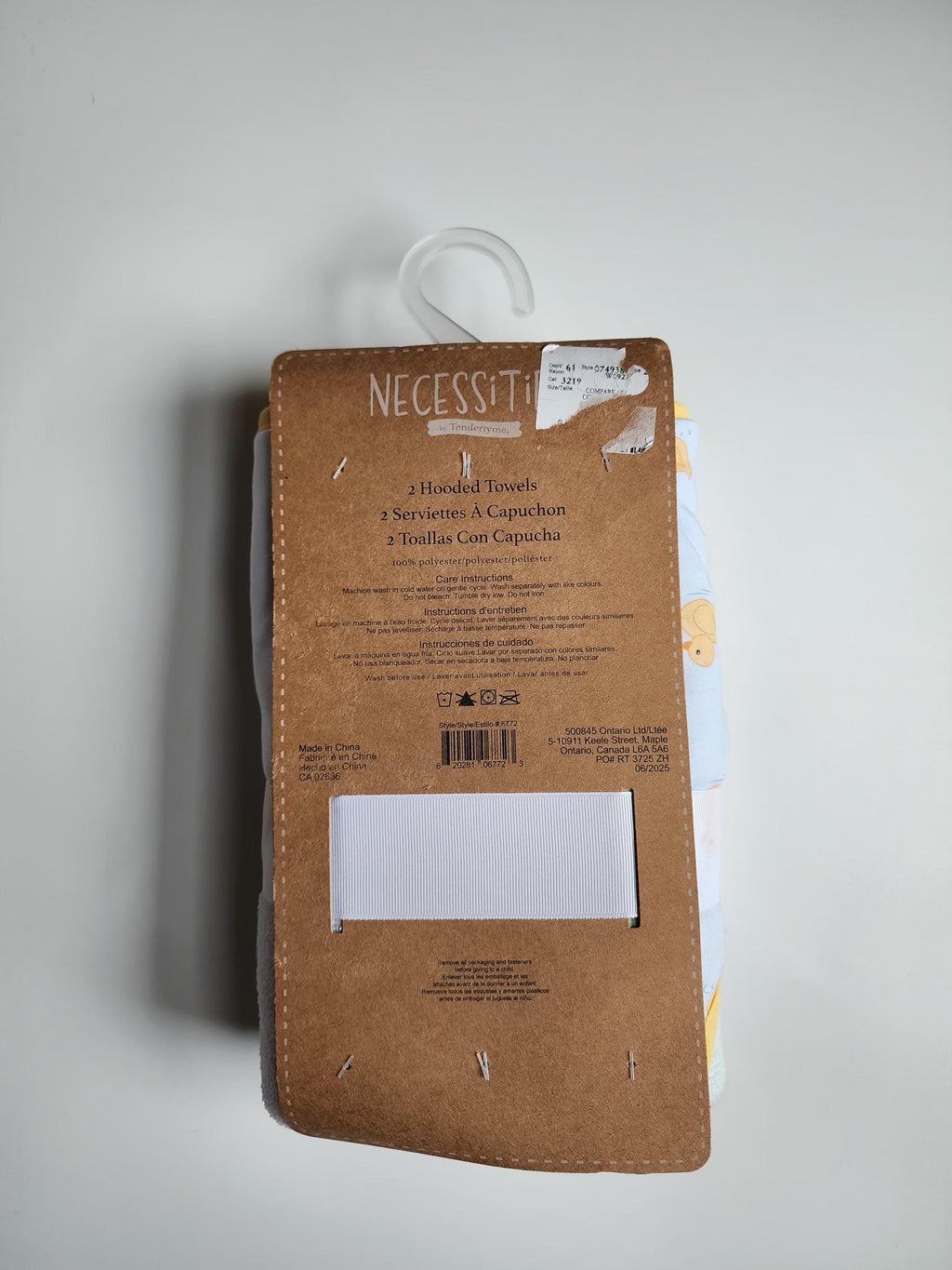 Coffret 2 serviettes de bain avec capuchon – Neuf