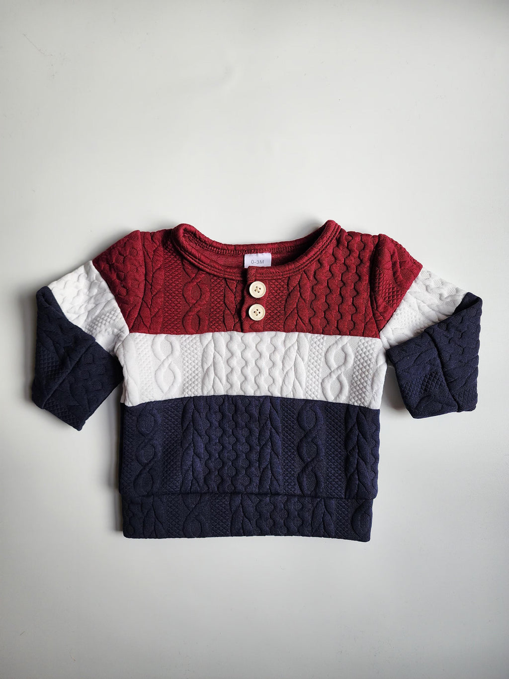 Pull sans marque – 0-3mois *taille grand – très bon état