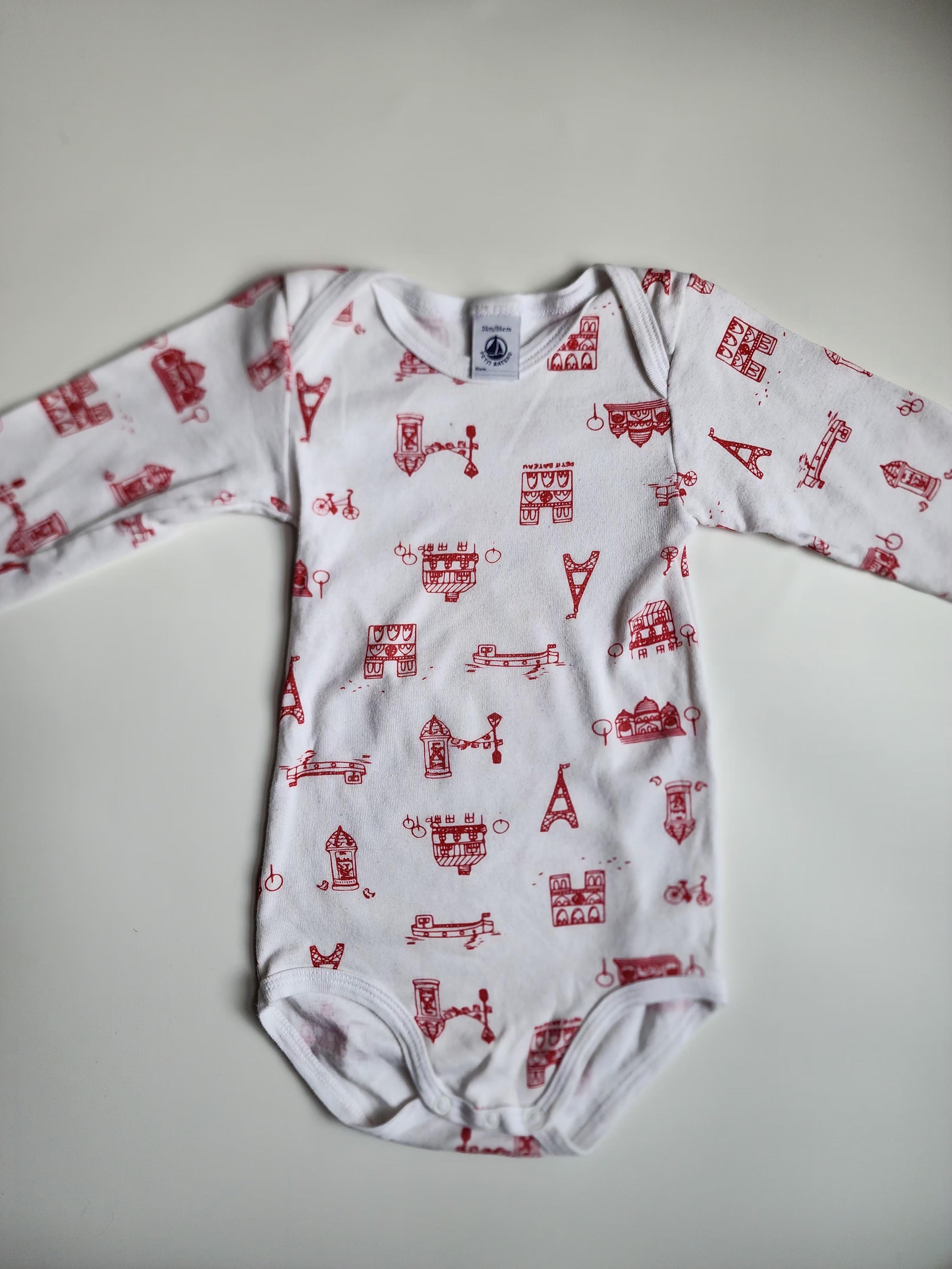 Petit Bateau – Lot 2 bodys manches longues  – 24 mois – Très bon état