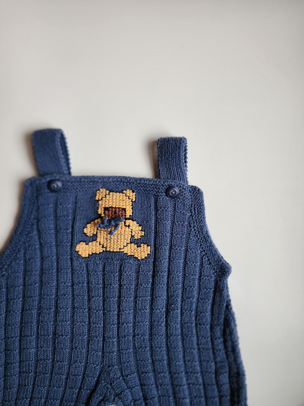 Salopette tricot fait main – 4-6 mois – Très bon état