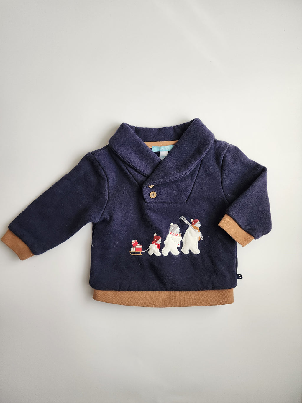Pull polaire Obaìbi – 12 mois (taille petit) – Très bon état