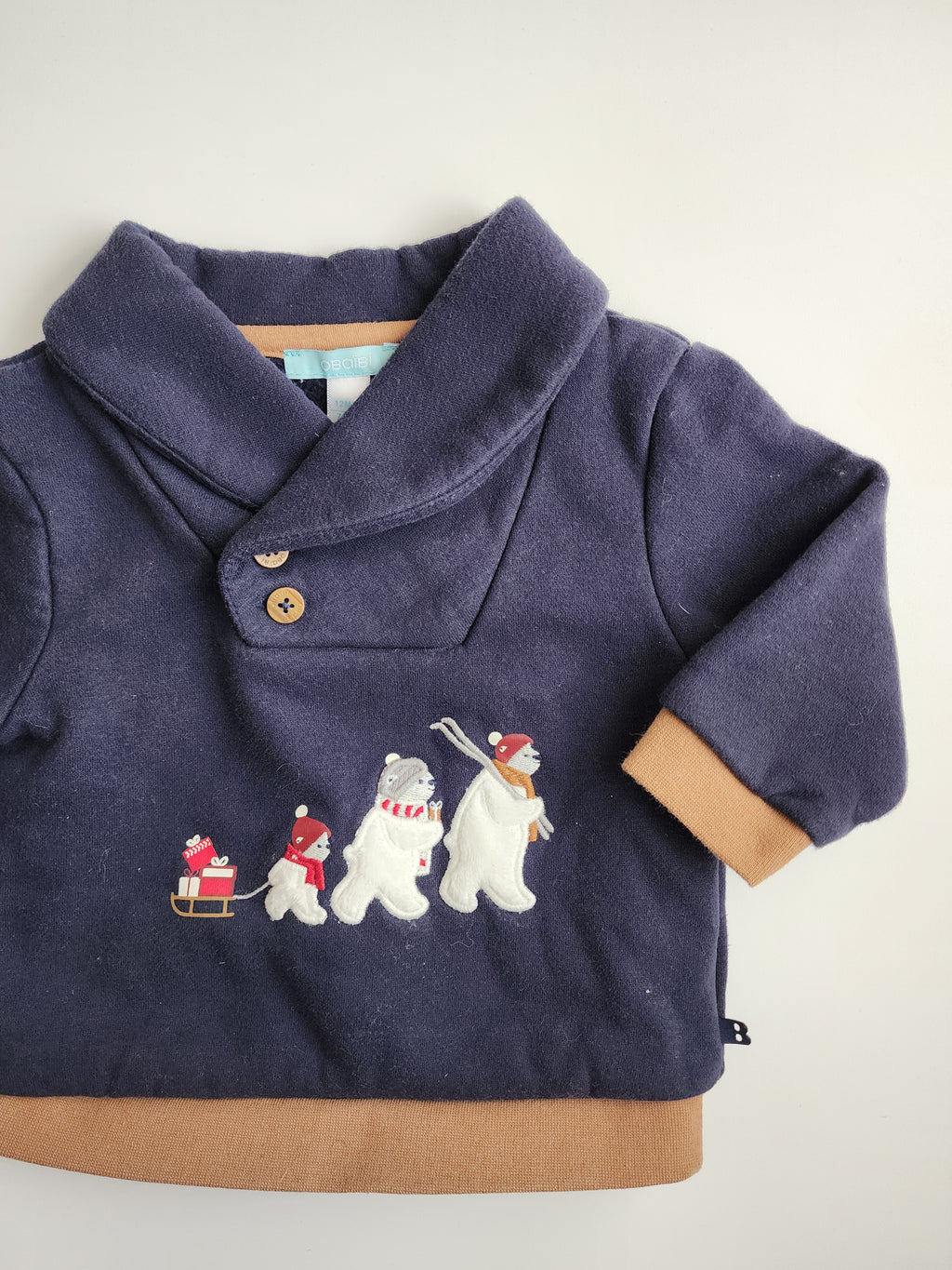 Pull polaire Obaìbi – 12 mois (taille petit) – Très bon état