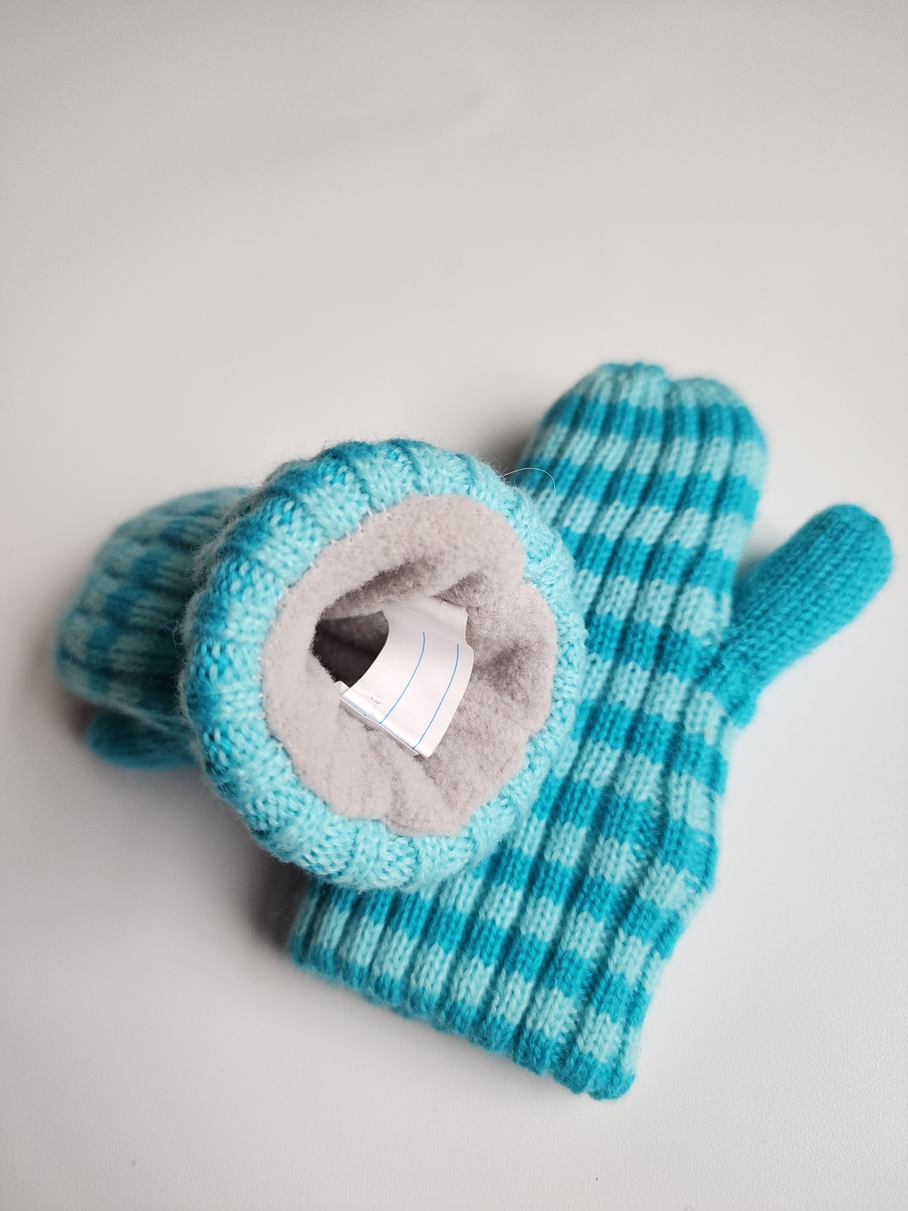 Paire de gants tricot intérieur polaire – 12-24 mois – Neuf