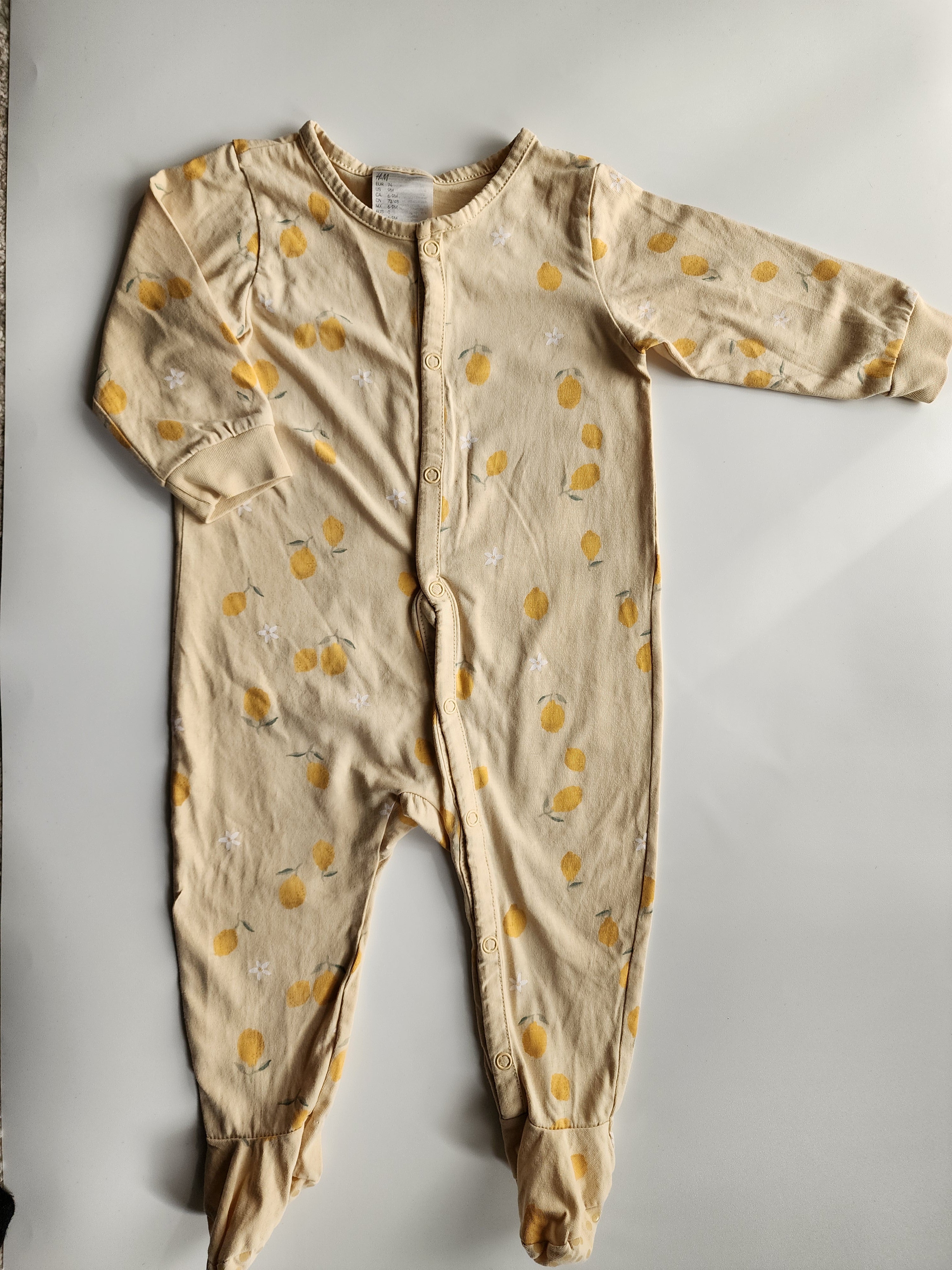 Pyjama H&M citron – 6-9 mois – Trés bon état