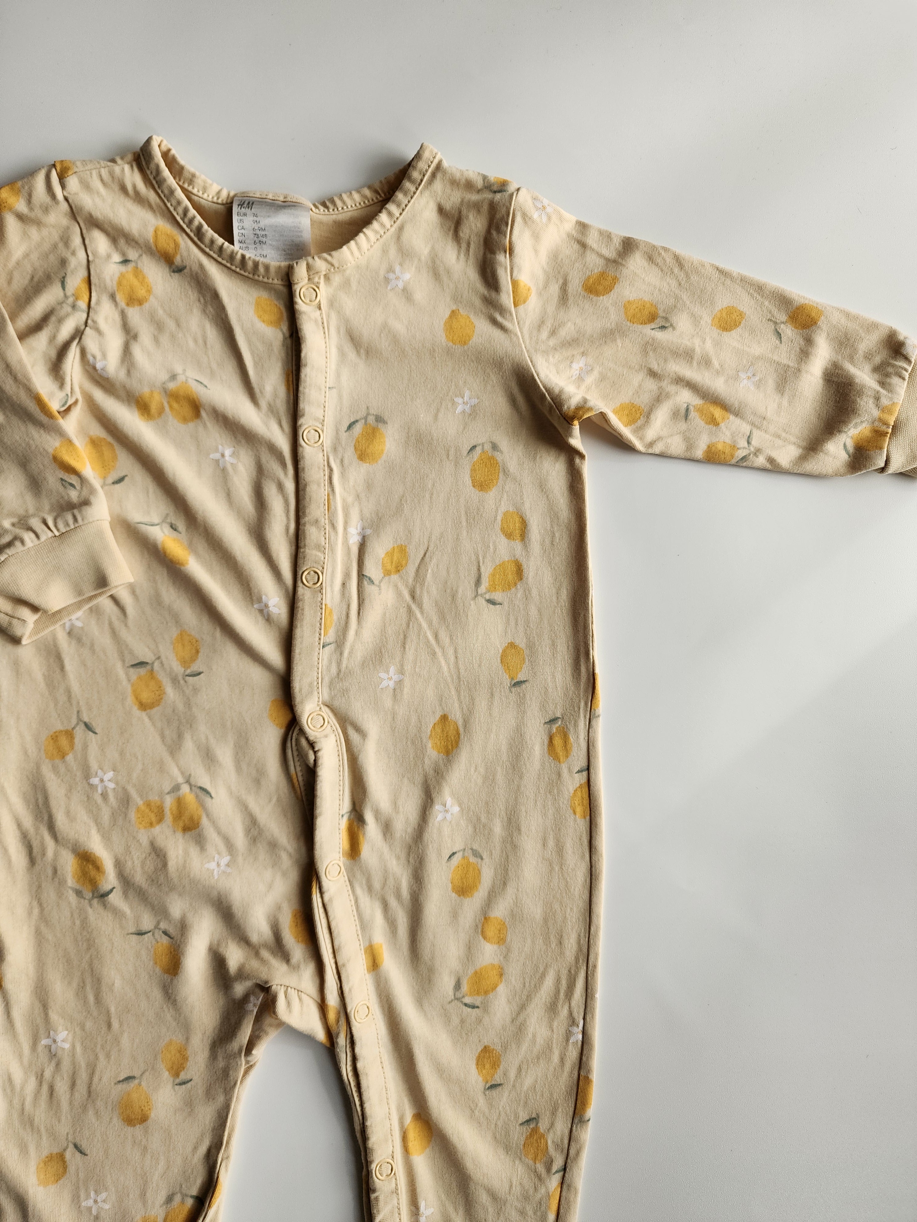 Pyjama H&M citron – 6-9 mois – Trés bon état