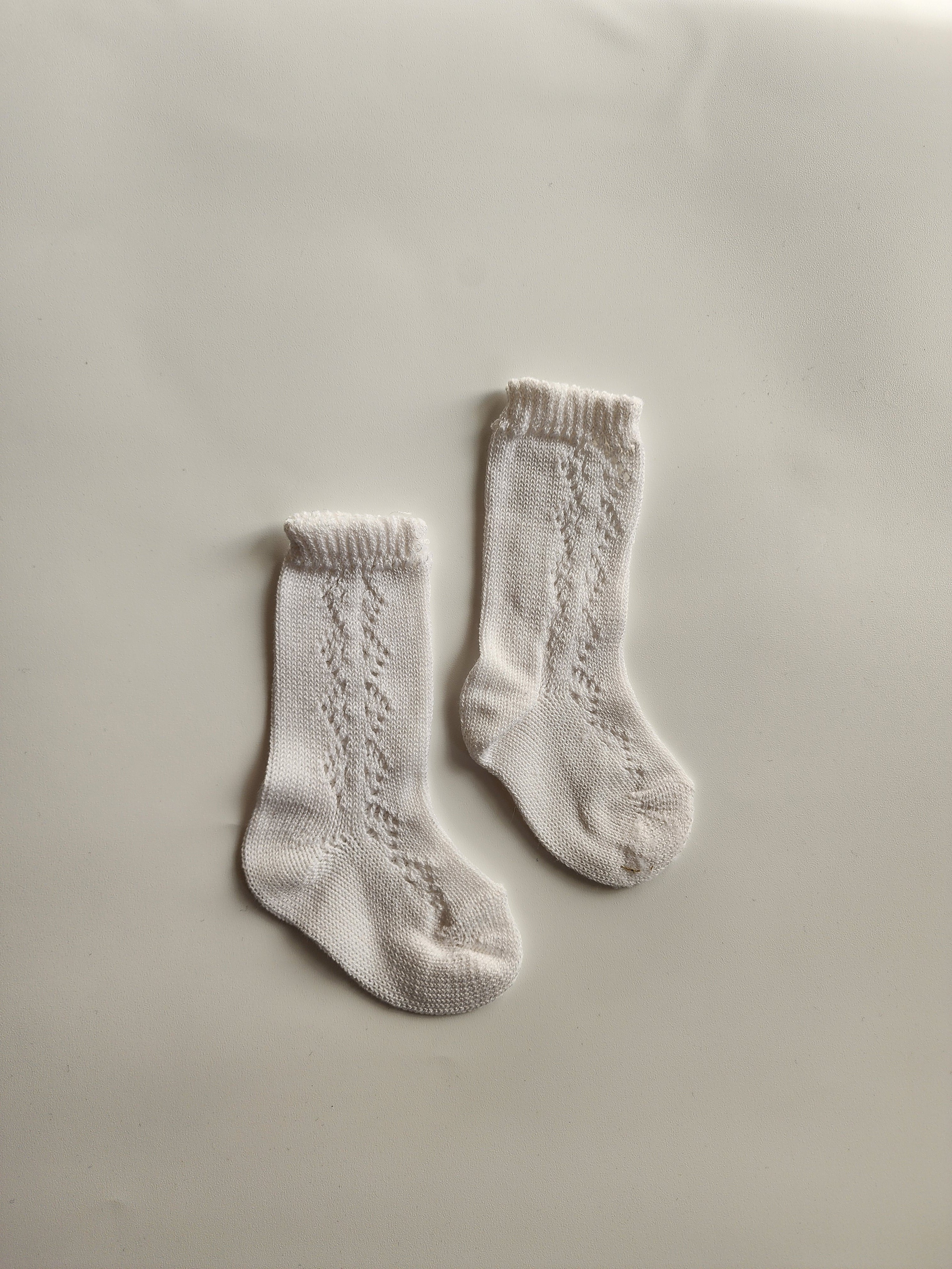 Chaussette en dentelle haute – 0-3 mois – Très bon état