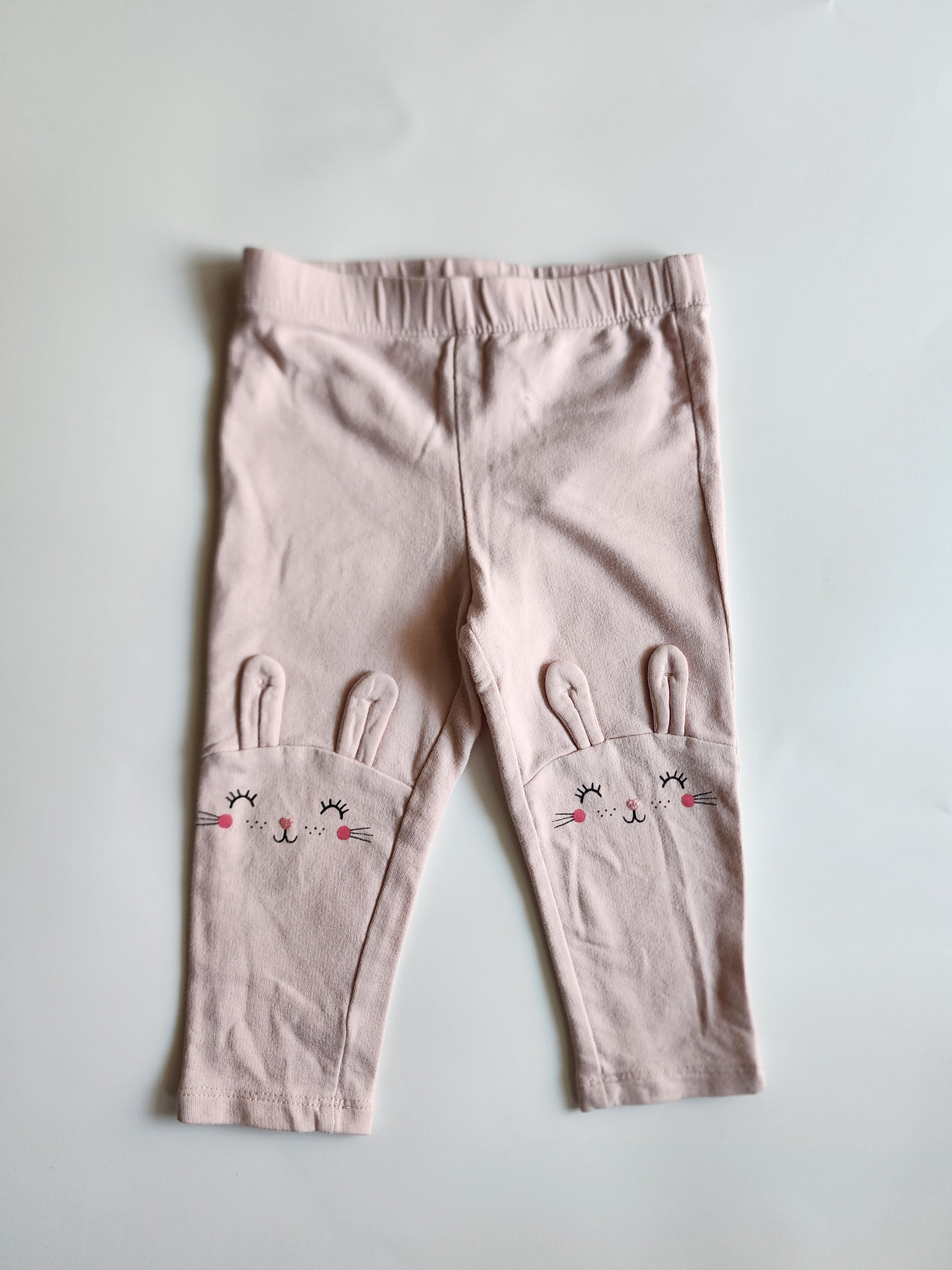Pantalon HM rose lapin – 9-12 mois – Très bon état