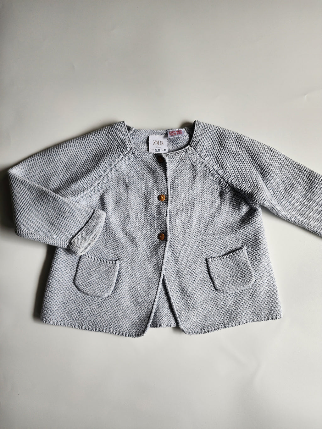 Veste tricot bleu clair Zara Baby – 12-18 mois – Très bon état
