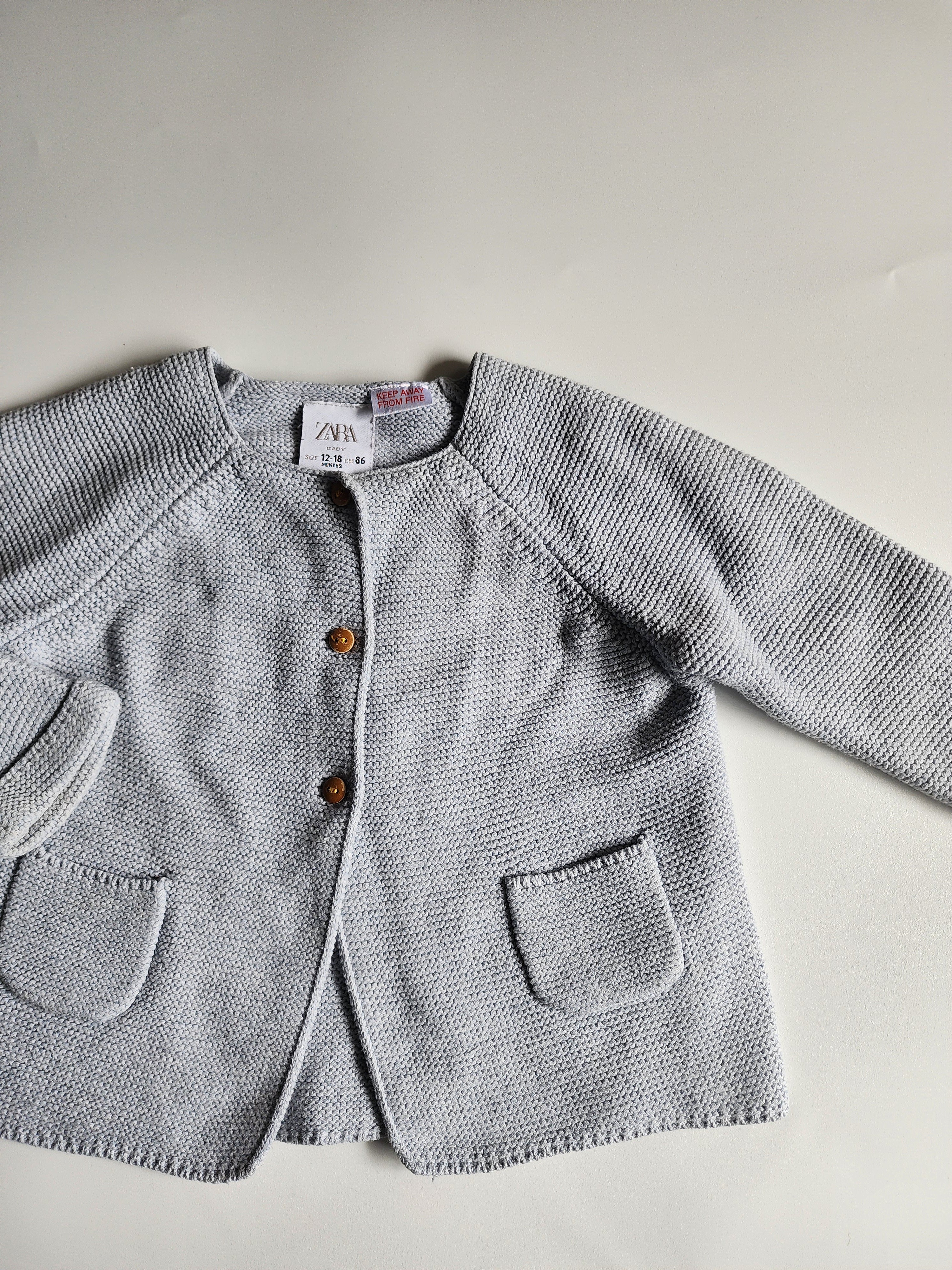 Veste tricot bleu clair Zara Baby – 12-18 mois – Très bon état